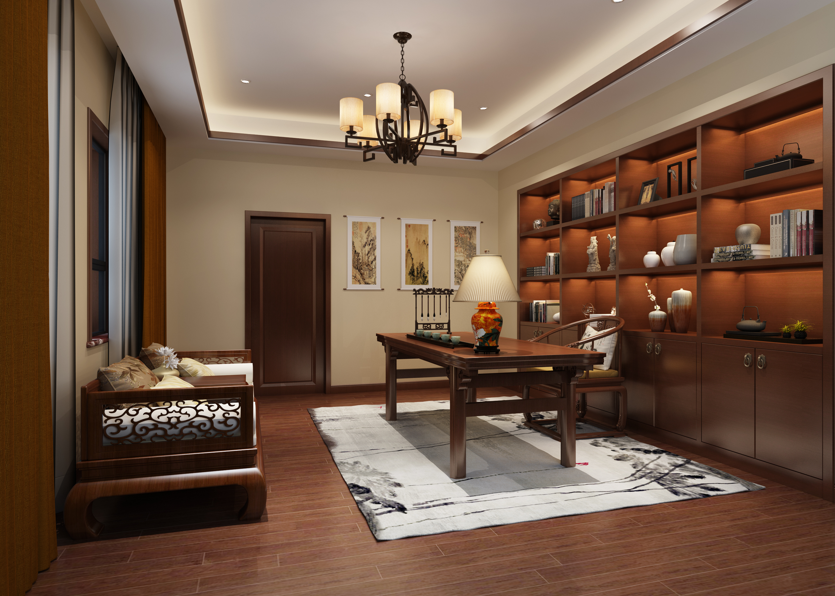 打造横厅与书房结合的设计方案，让家装空间更高效