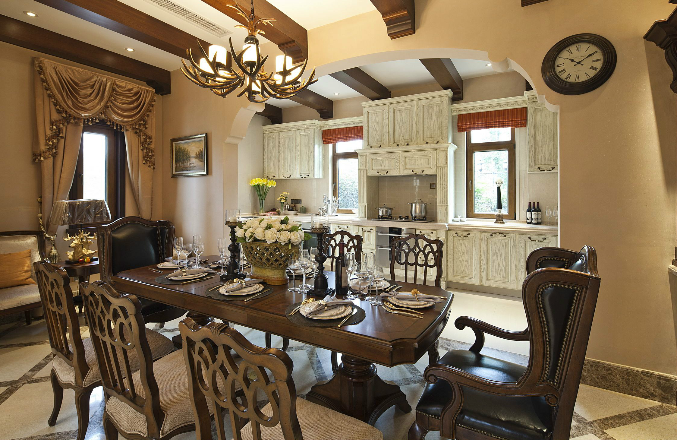 法式田园风情厨房装修效果图大全，打造浪漫烹饪空间