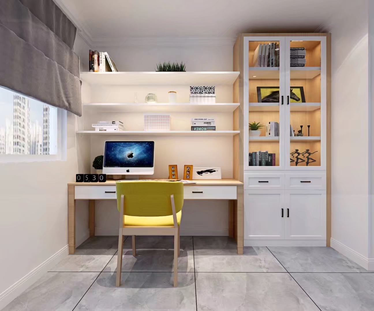 室内书桌装修效果图，打造高效学习工作空间