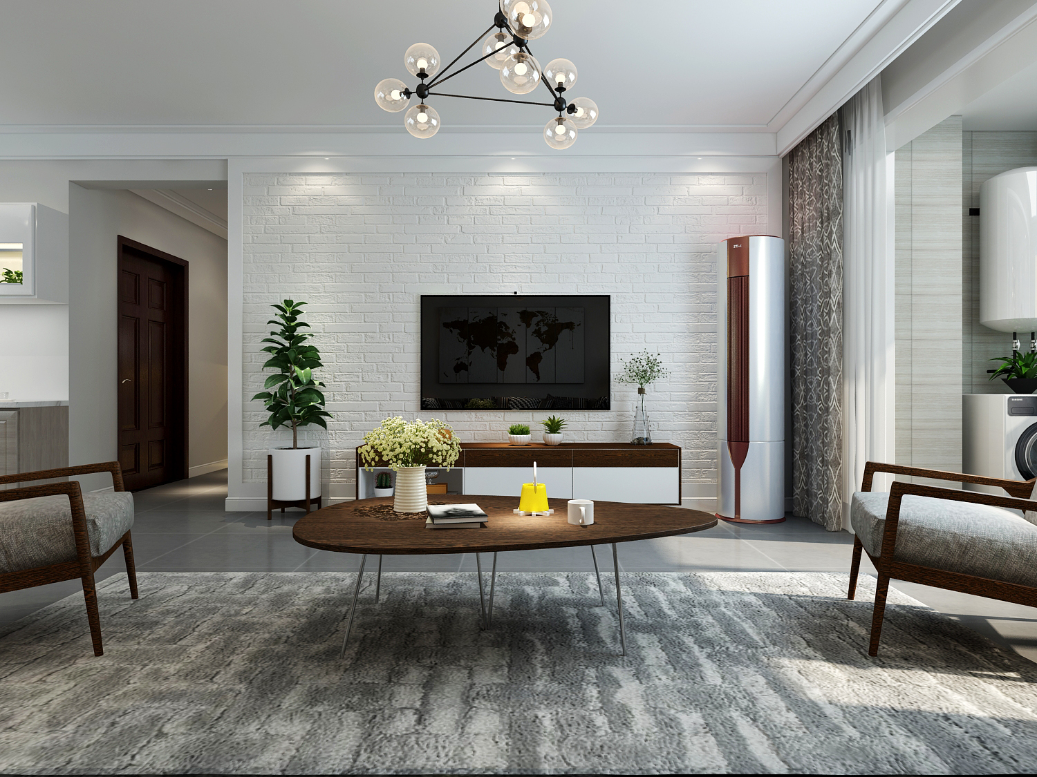 浅灰色木地板全屋搭配效果图，优雅质感家装大揭密