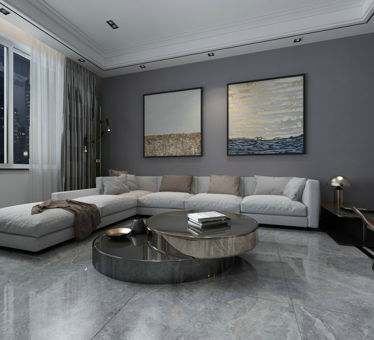 浅灰色瓷砖客厅效果图鉴赏与设计攻略