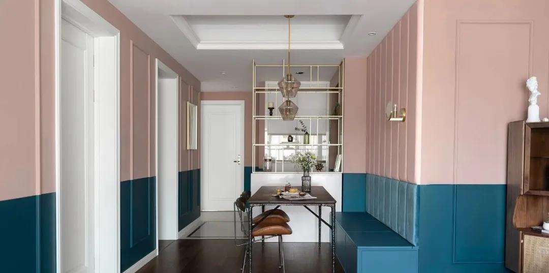 湖蓝色配玫红色装修效果图搭配指南