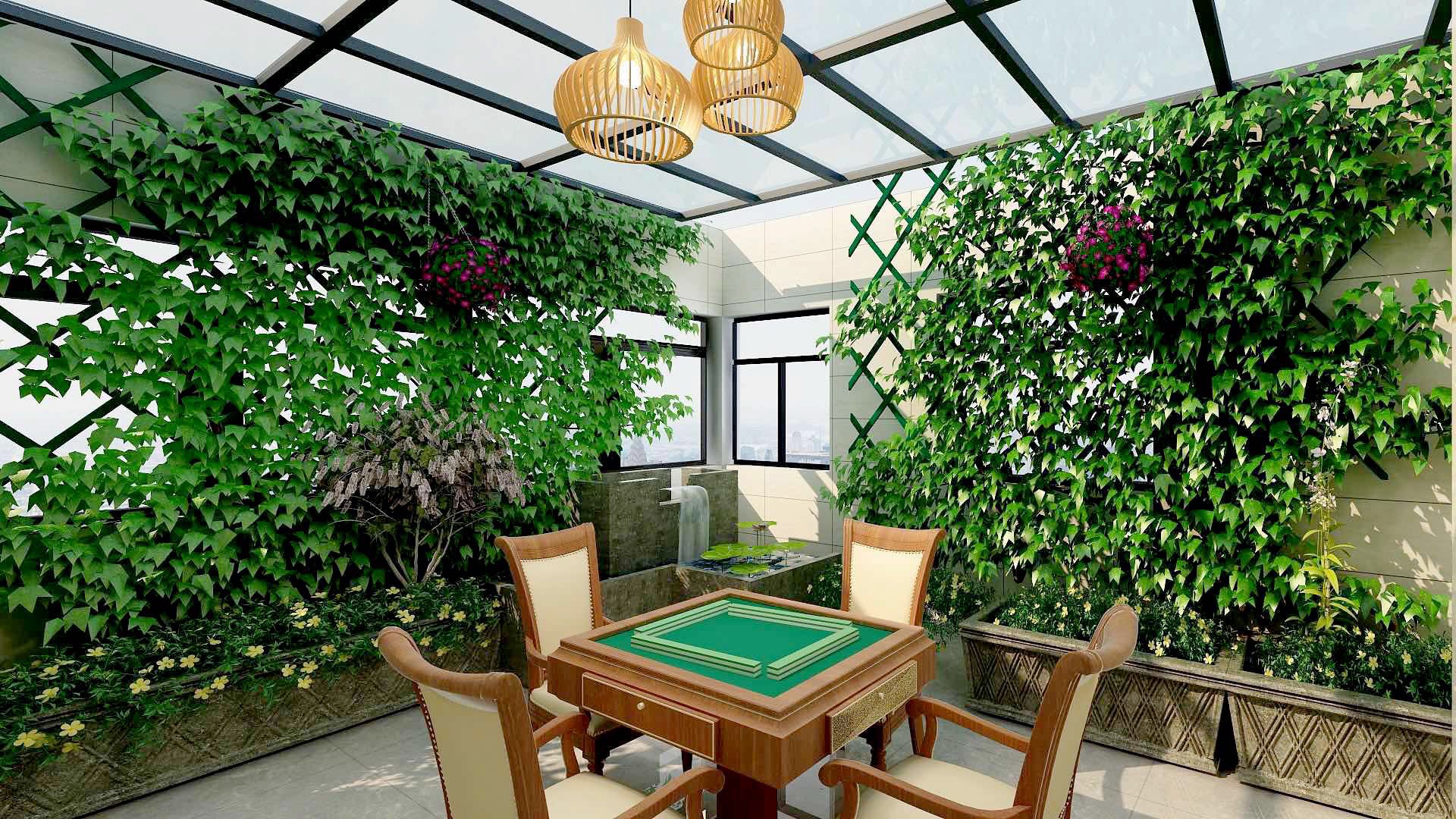 别墅屋顶花园设计实景图：展现优雅自然之美