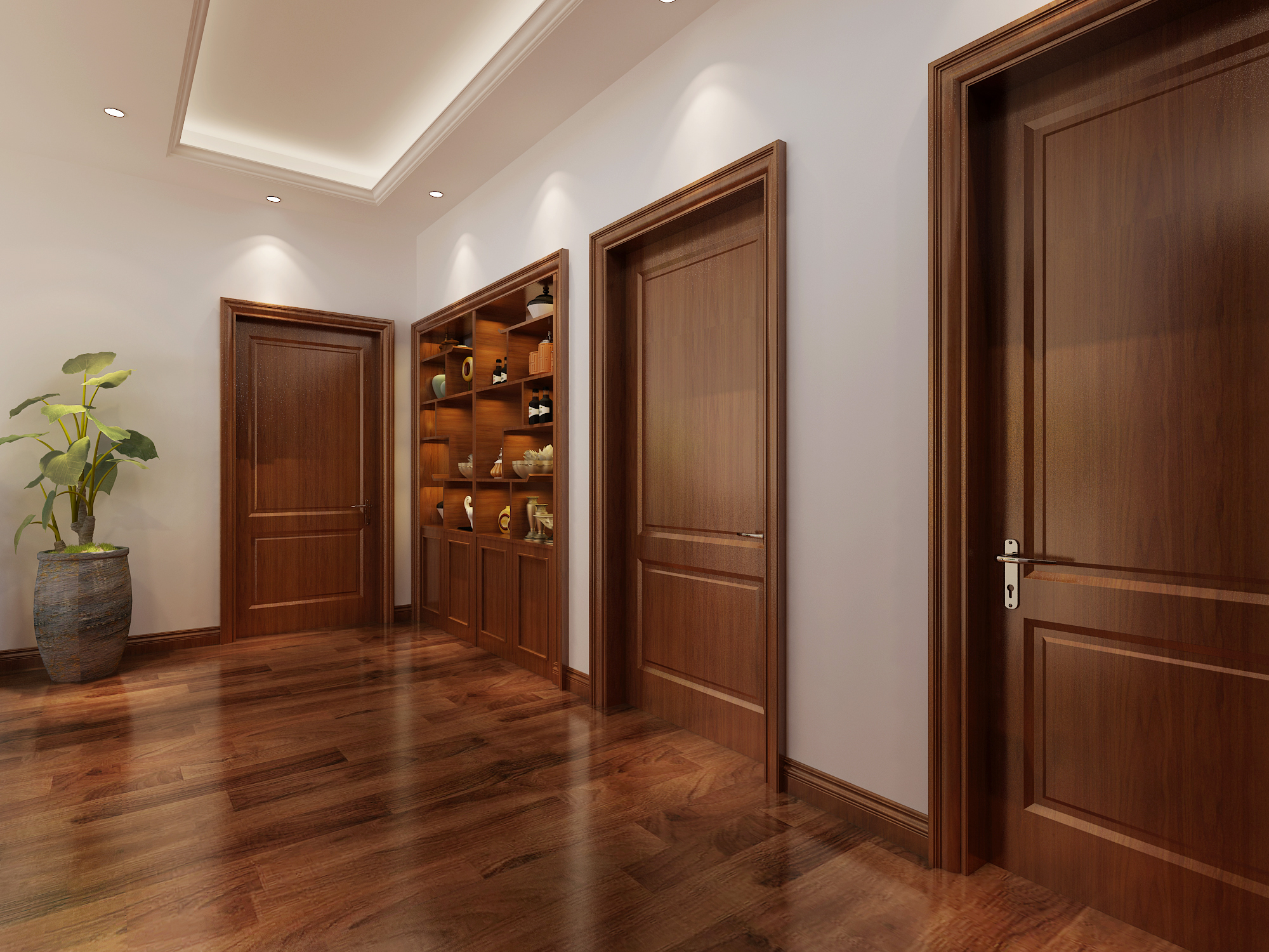胡桃色门装修效果图：优雅与实用的完美结合