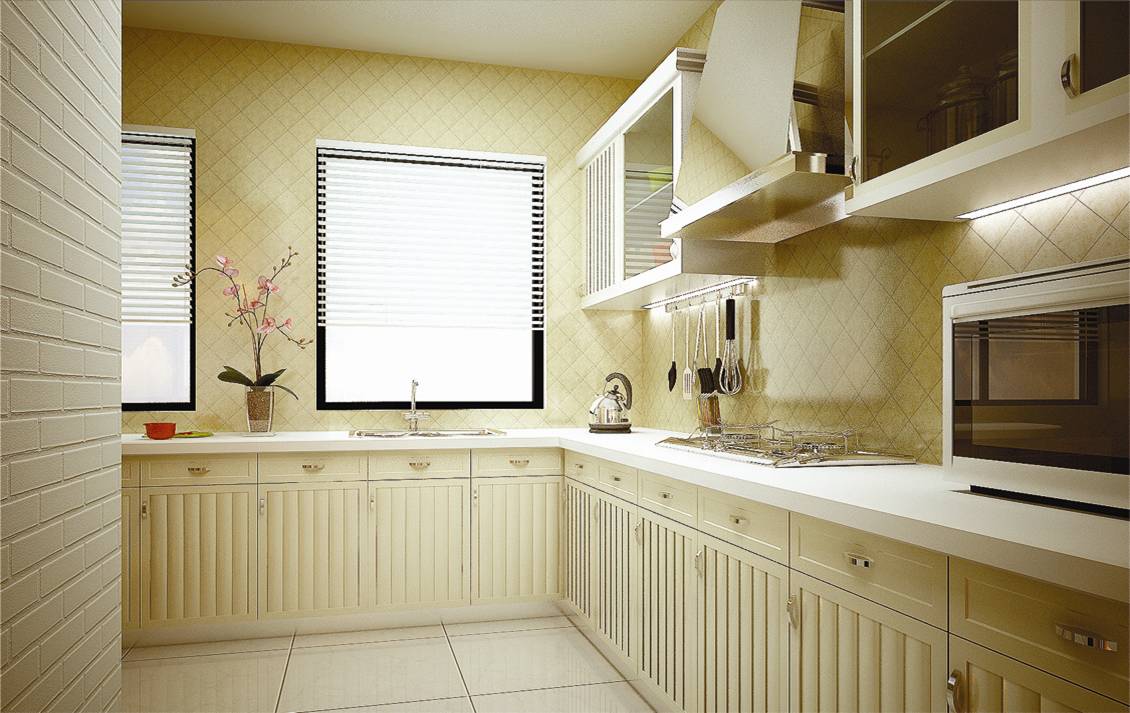 瓷砖600×1200奶黄色洗衣间装修效果解析