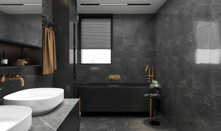 黑色墙砖卫生间效果图设计指南