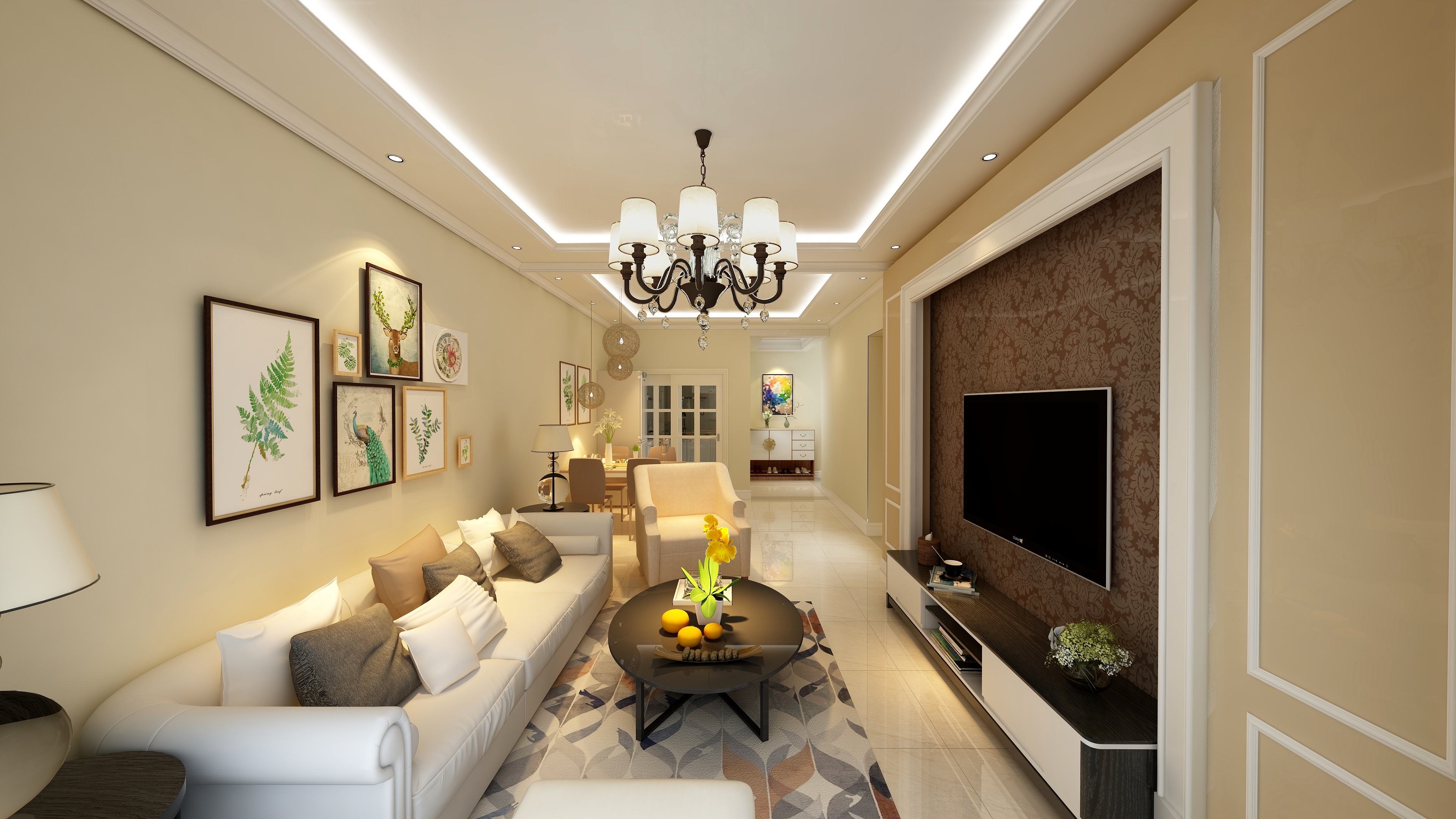 琥珀色灯光效果图设计灵感与家装建议