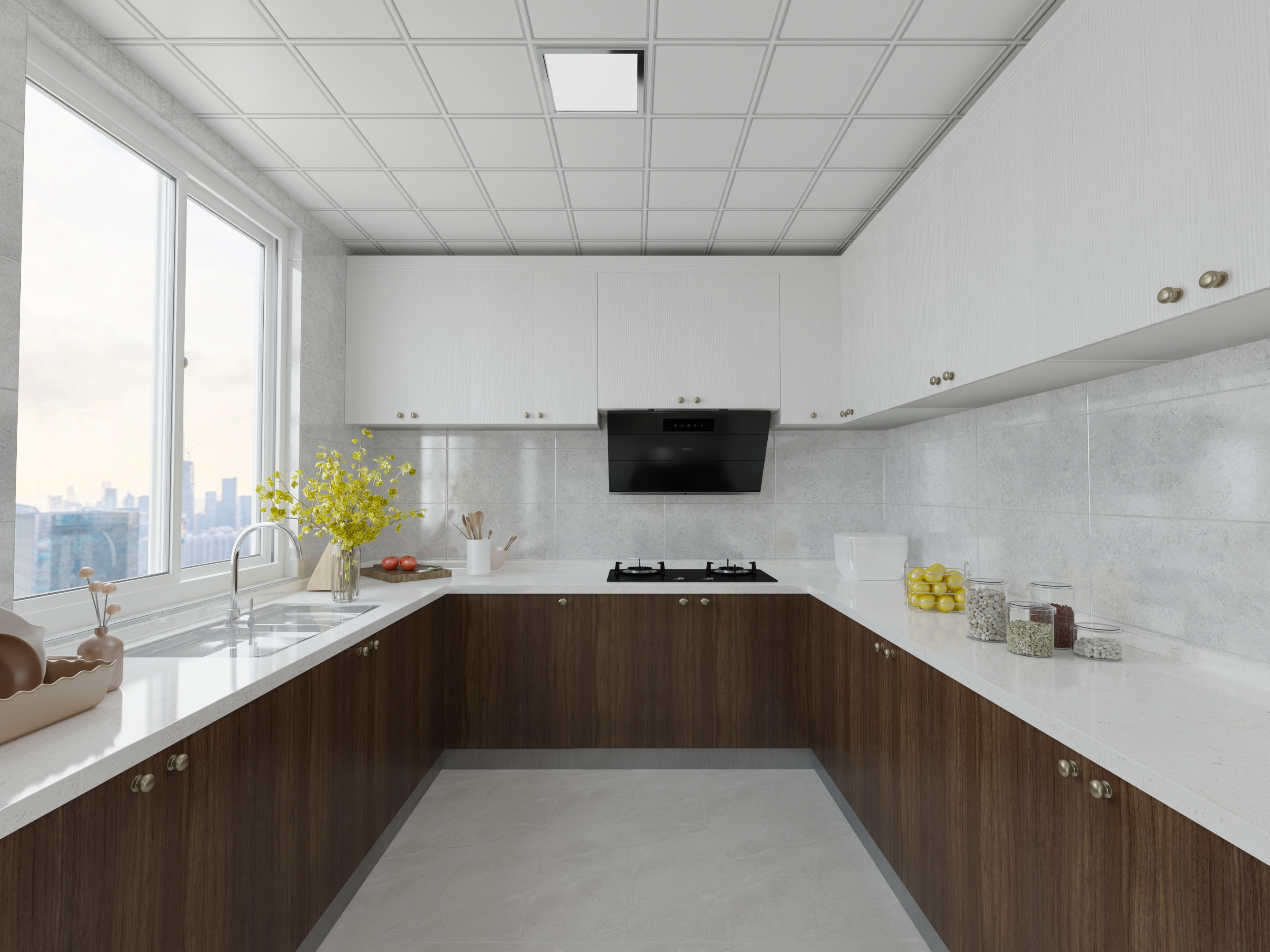 厨房蜂巢板吊顶效果图解析与设计推荐