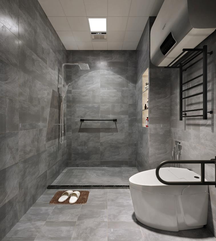 卫生间湿区地面效果图：创意设计与功能完美结合