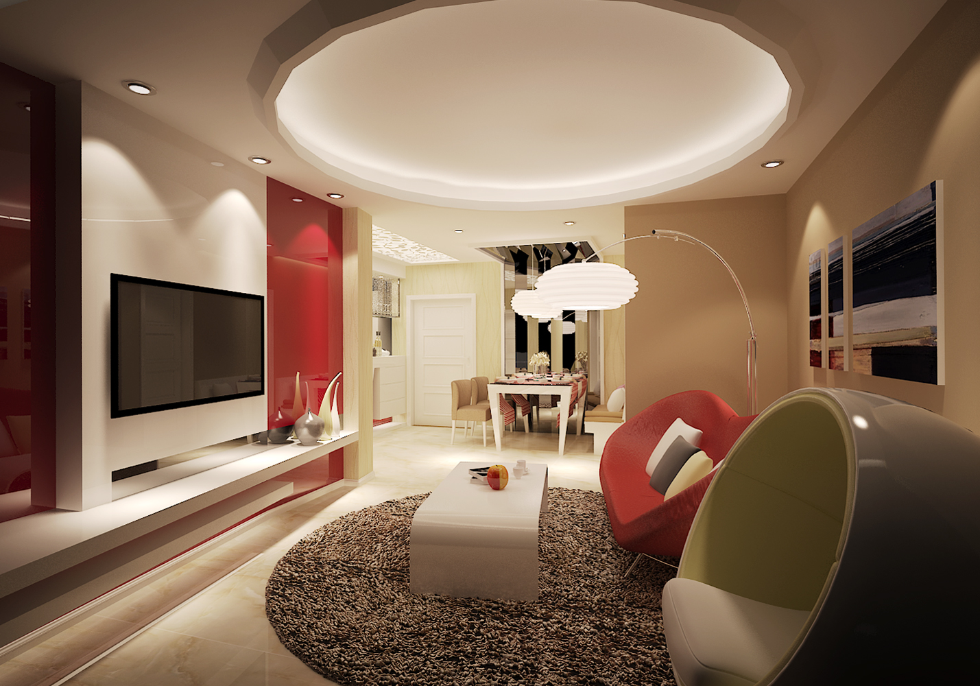 红色居家装修效果图，让你的空间更具个性魅力