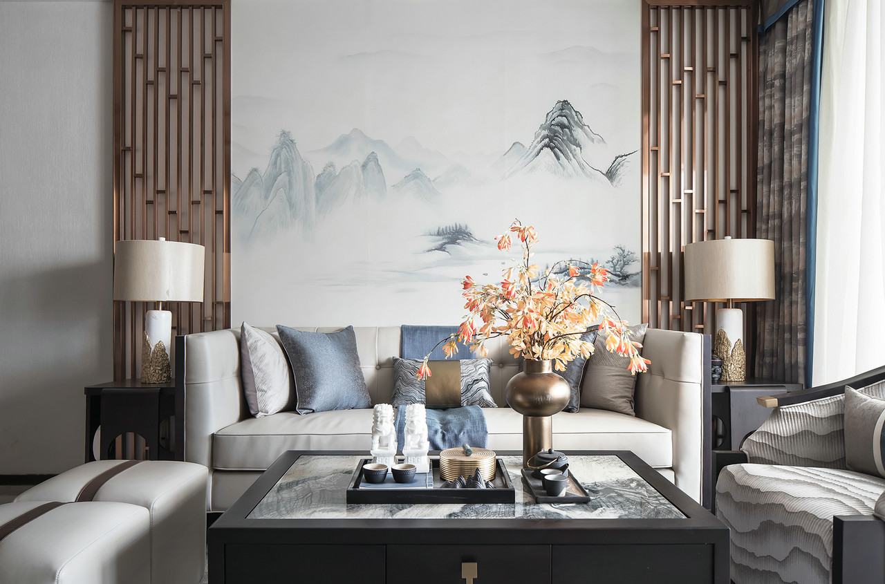 中式客厅挂画效果图：品韵东方之美，点亮家居空间