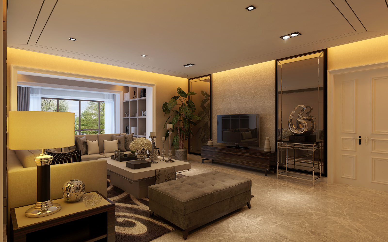 琥珀色灯光效果图设计灵感与家装建议