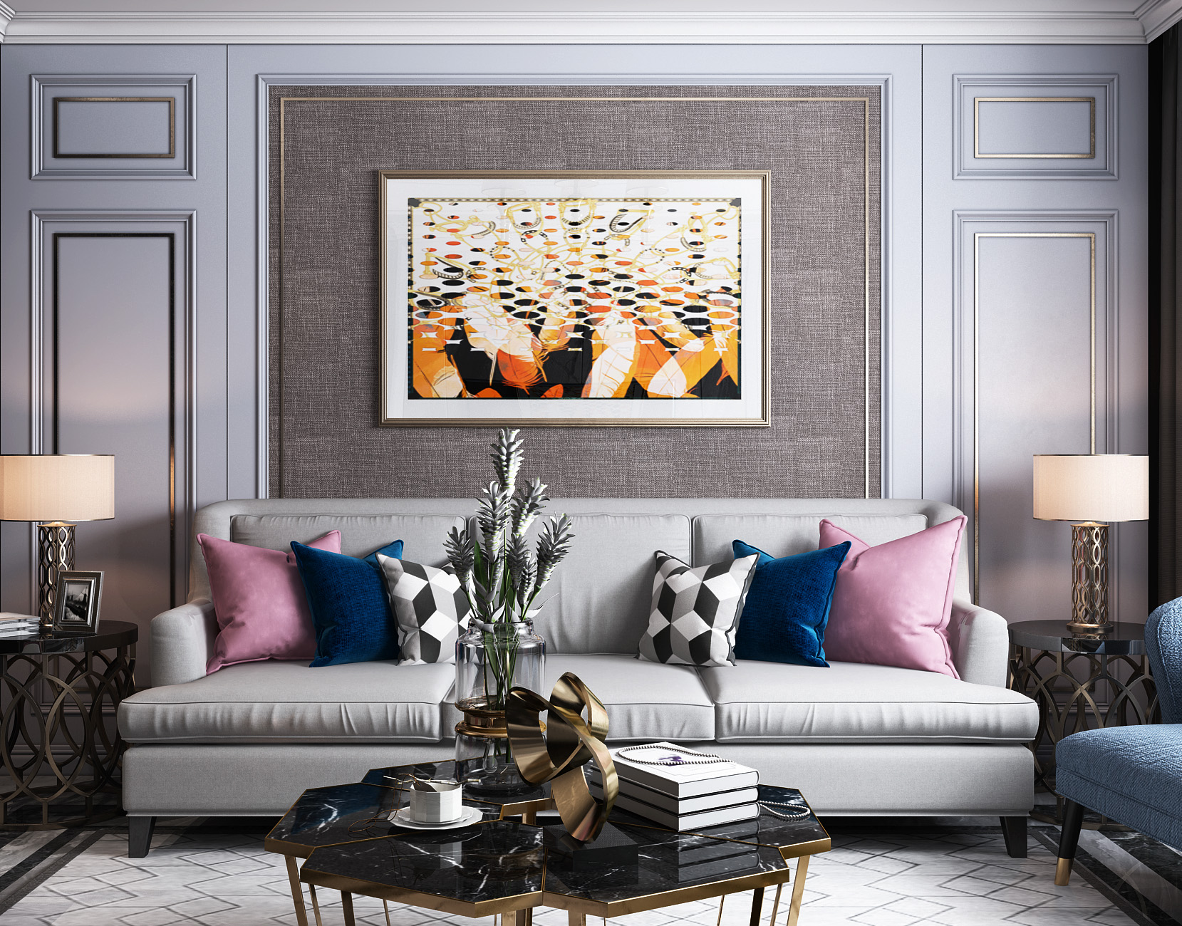 沙发挂画效果图设计指南，提升居家艺术感