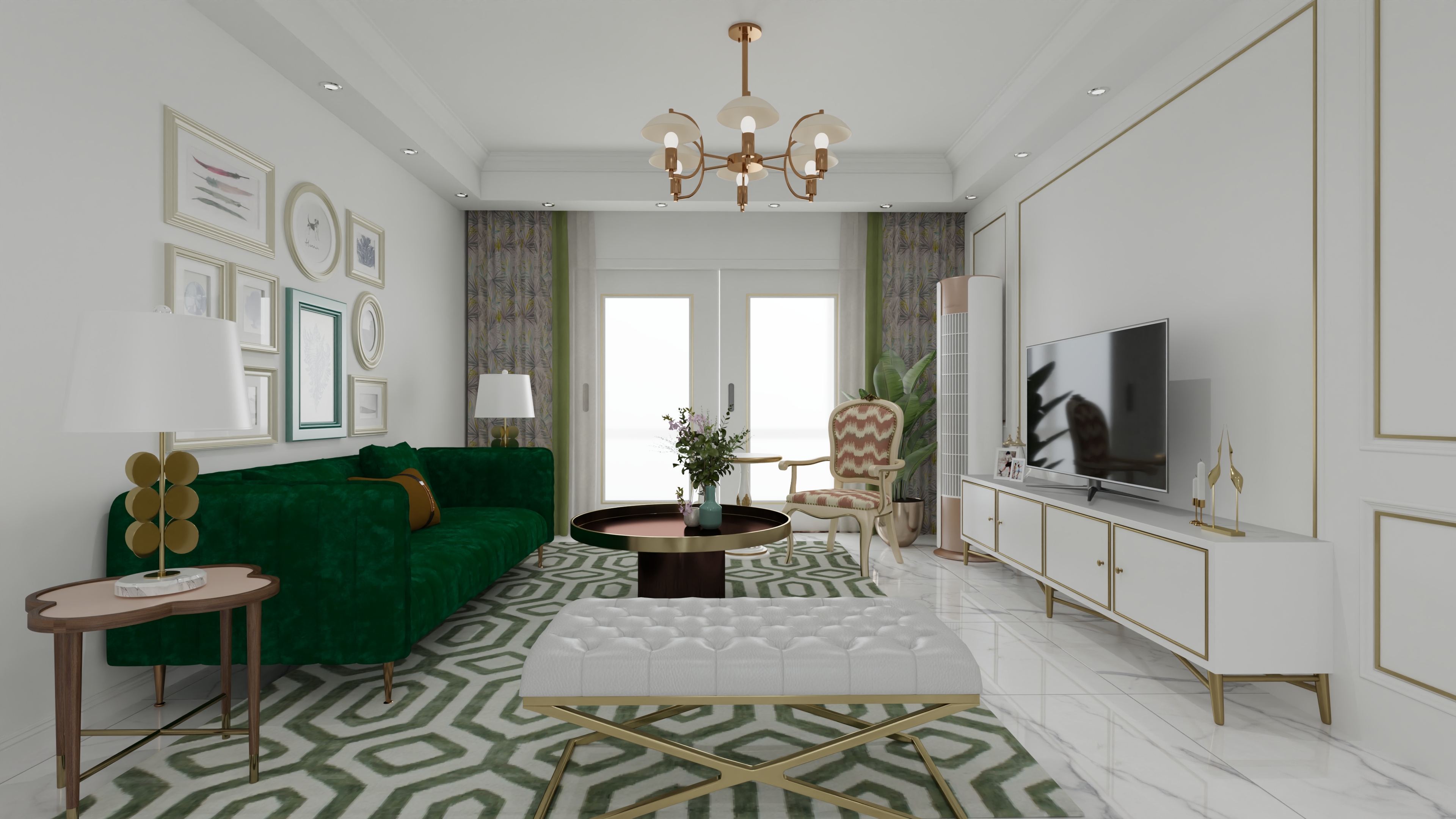 淡绿色地板砖效果图：清新自然的家居选择