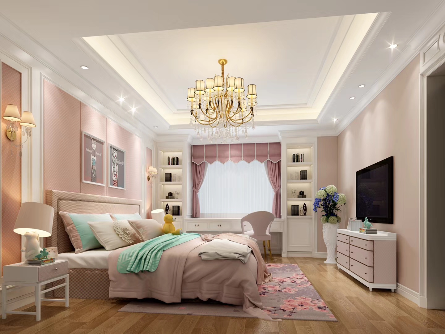 咖色配粉色效果图：浪漫与经典的巧妙融合