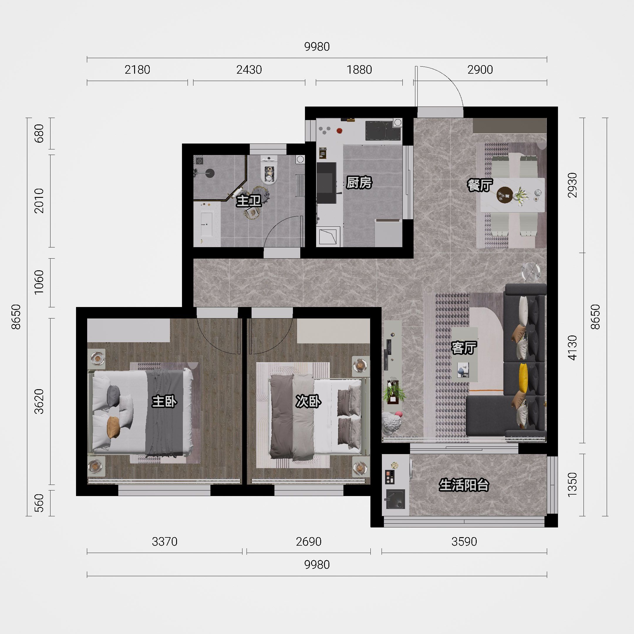 经典套一户型图设计与布局推荐