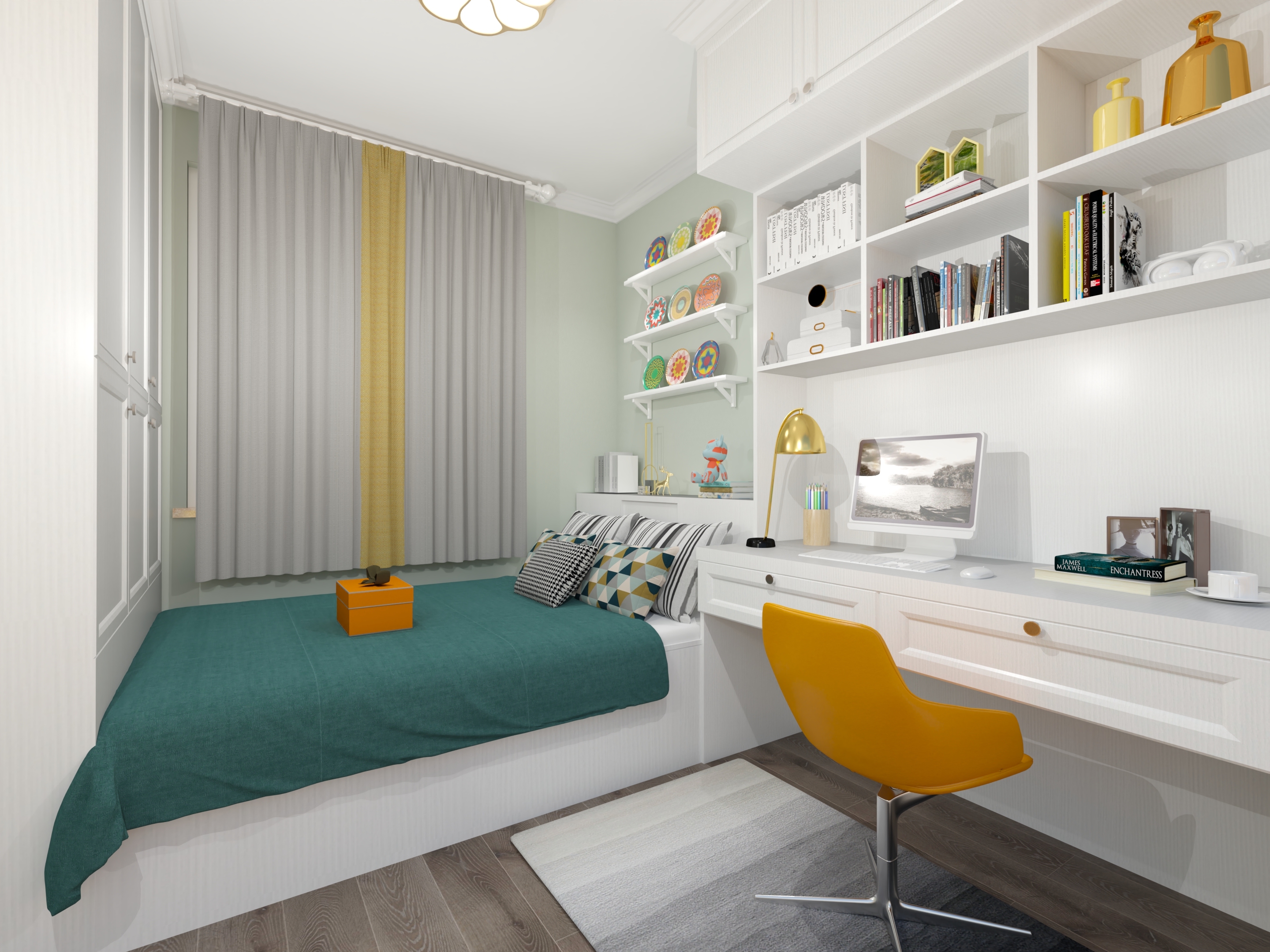 简约线条与极致色彩的家装设计完美融合