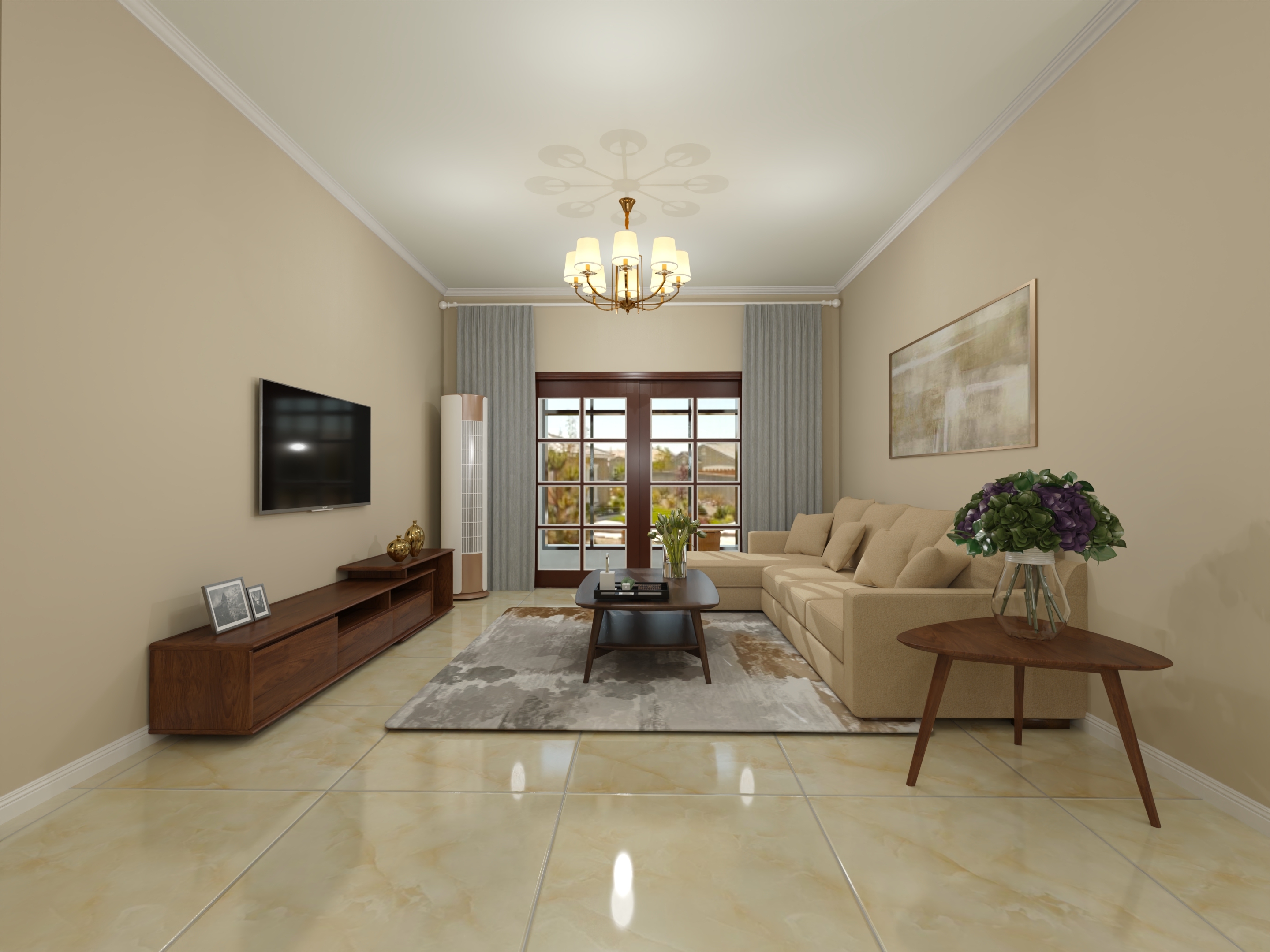 卡其色地砖装修效果图——打造温暖优雅的家居空间