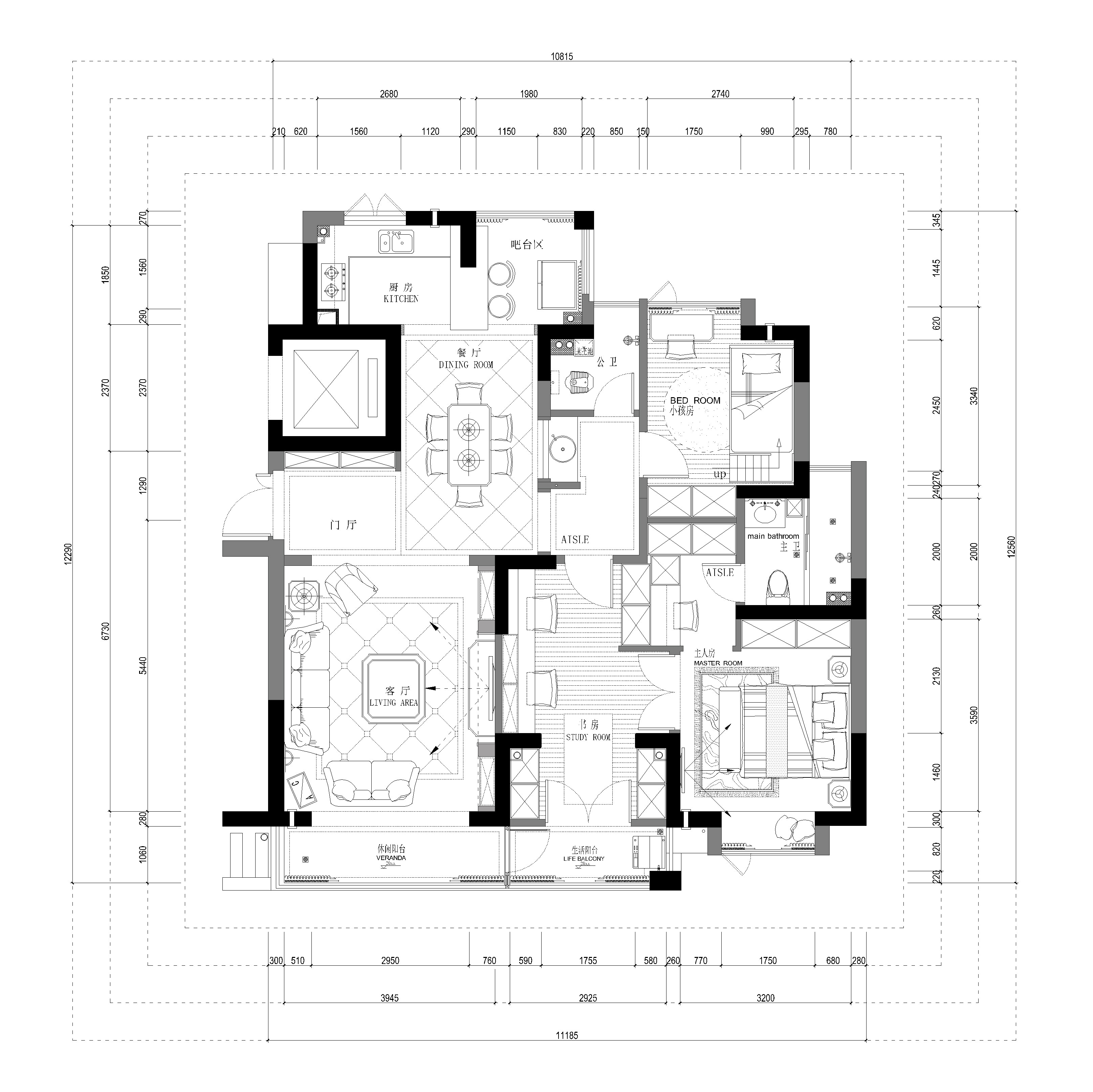 二层楼后面是平房，如何设计巧妙的庭院布局？