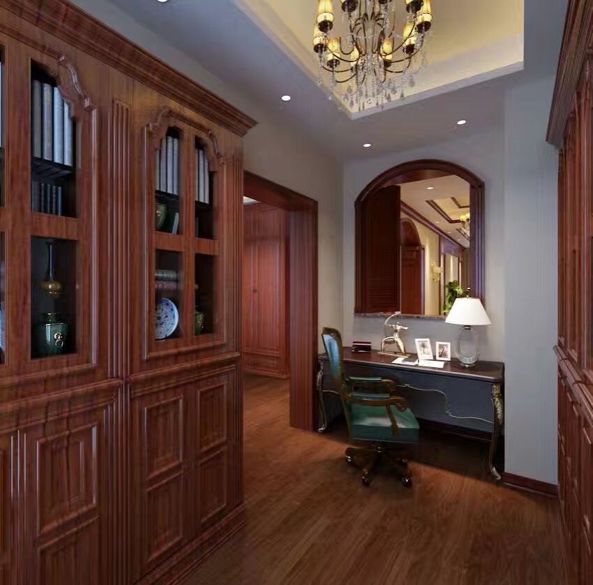 红木顶角线效果图：凸显奢华与细节的家装点睛之笔