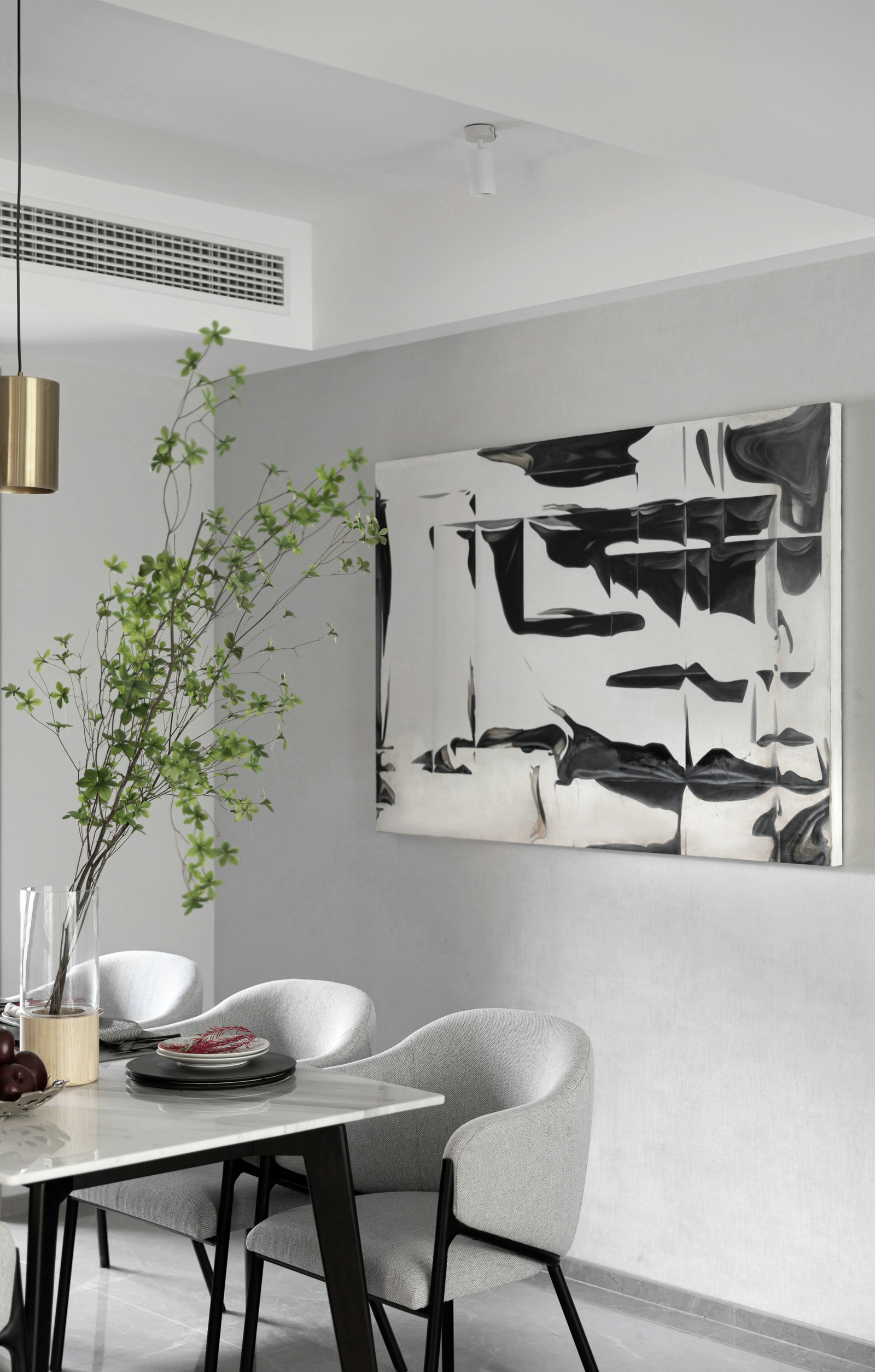 莫兰迪白色装修风格效果图，打造高雅与柔和的空间美学