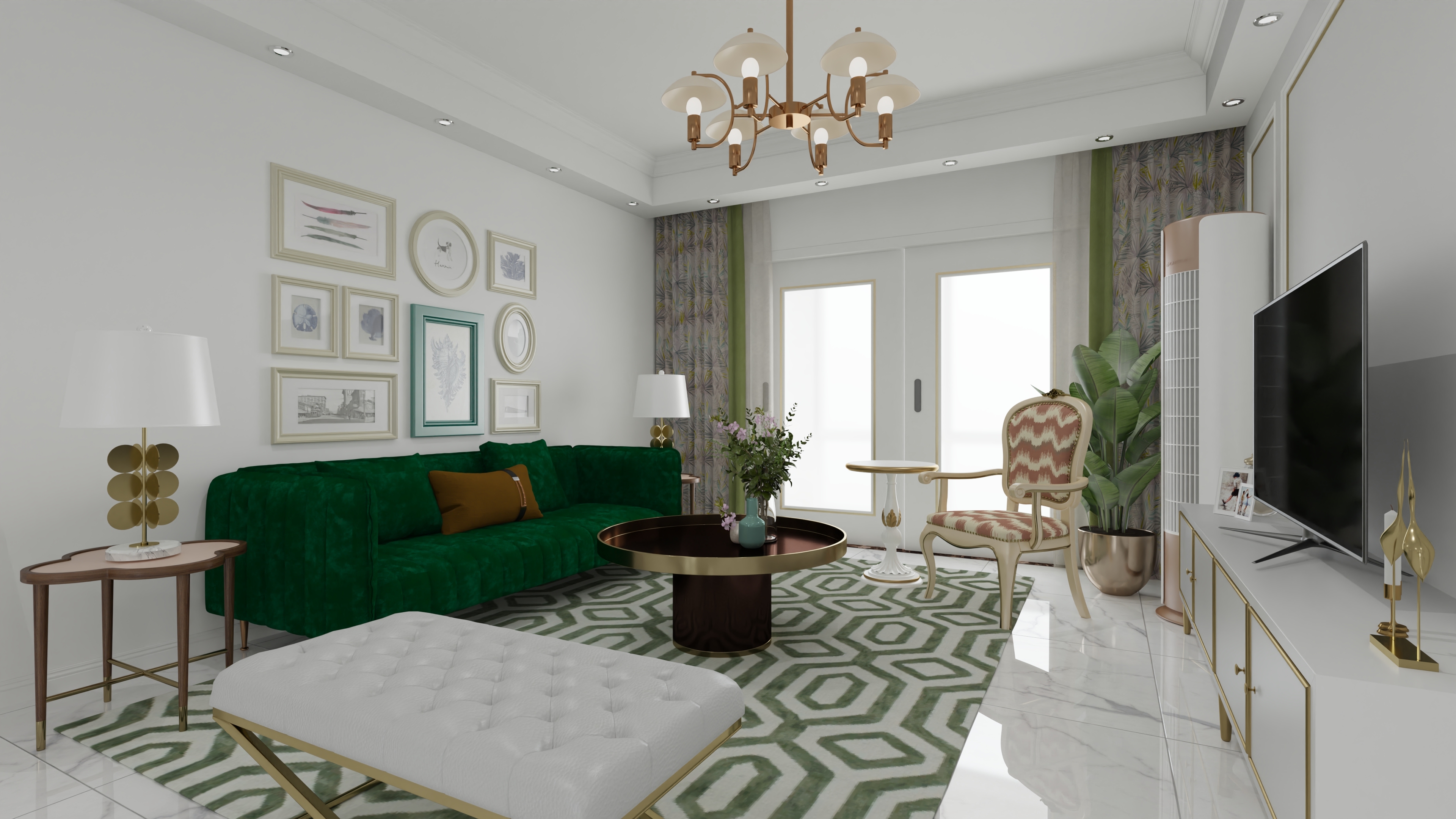 绿色背景图片搭配什么颜色沙发效果最佳？