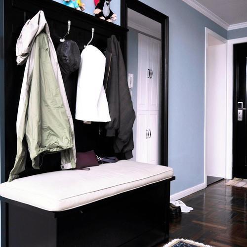 创意解决方案：进门鞋柜挂衣设计效果图解析