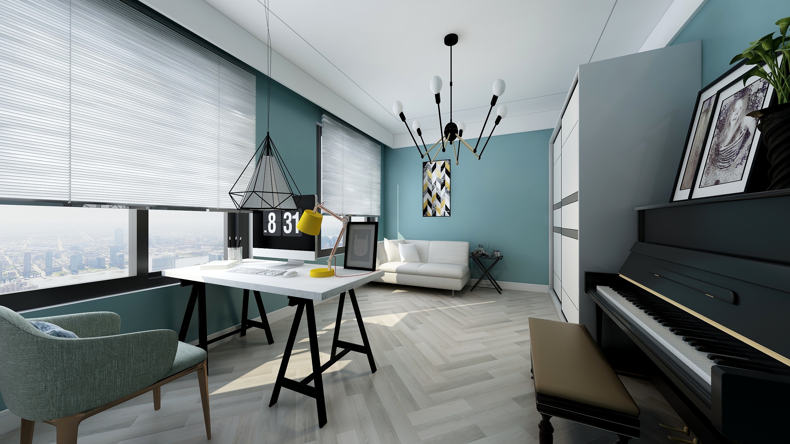 简约线条与极致色彩的家装设计完美融合