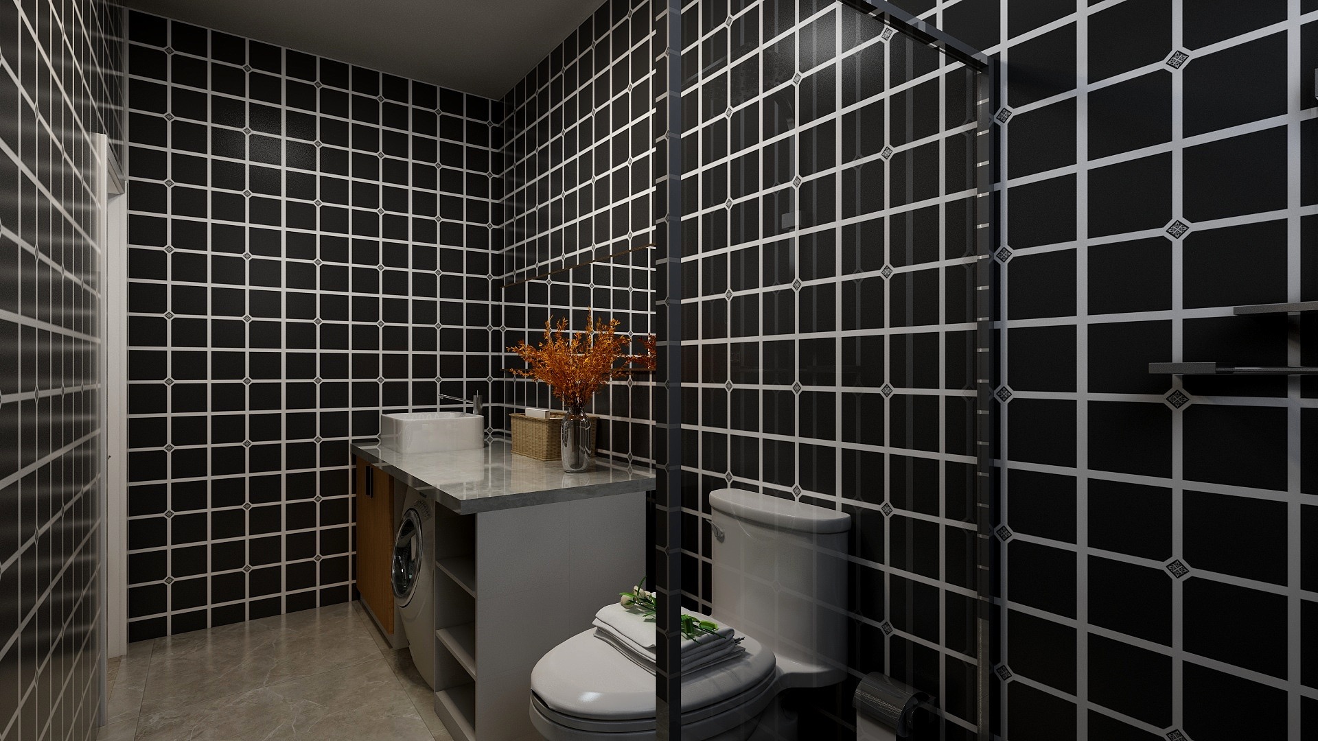 黑色地砖室内装修效果图指南