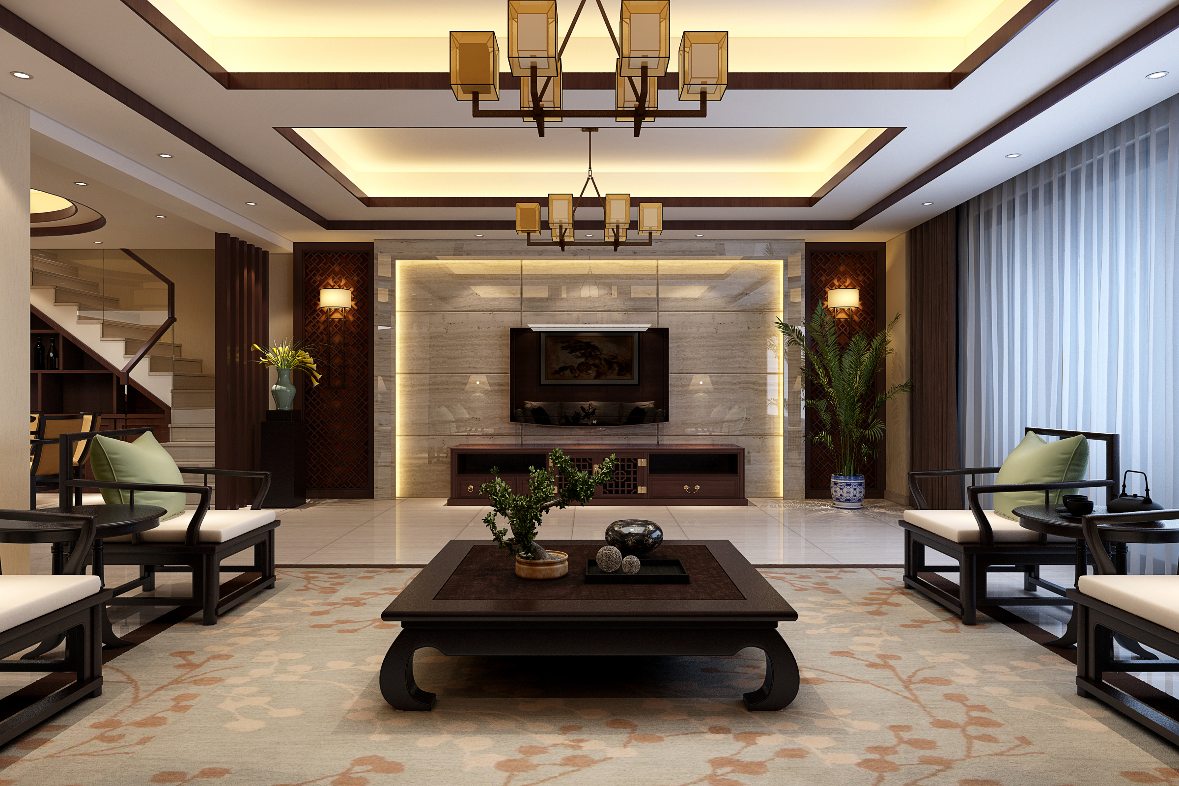 简装中式风格装修效果图大全：打造独具韵味的居家空间