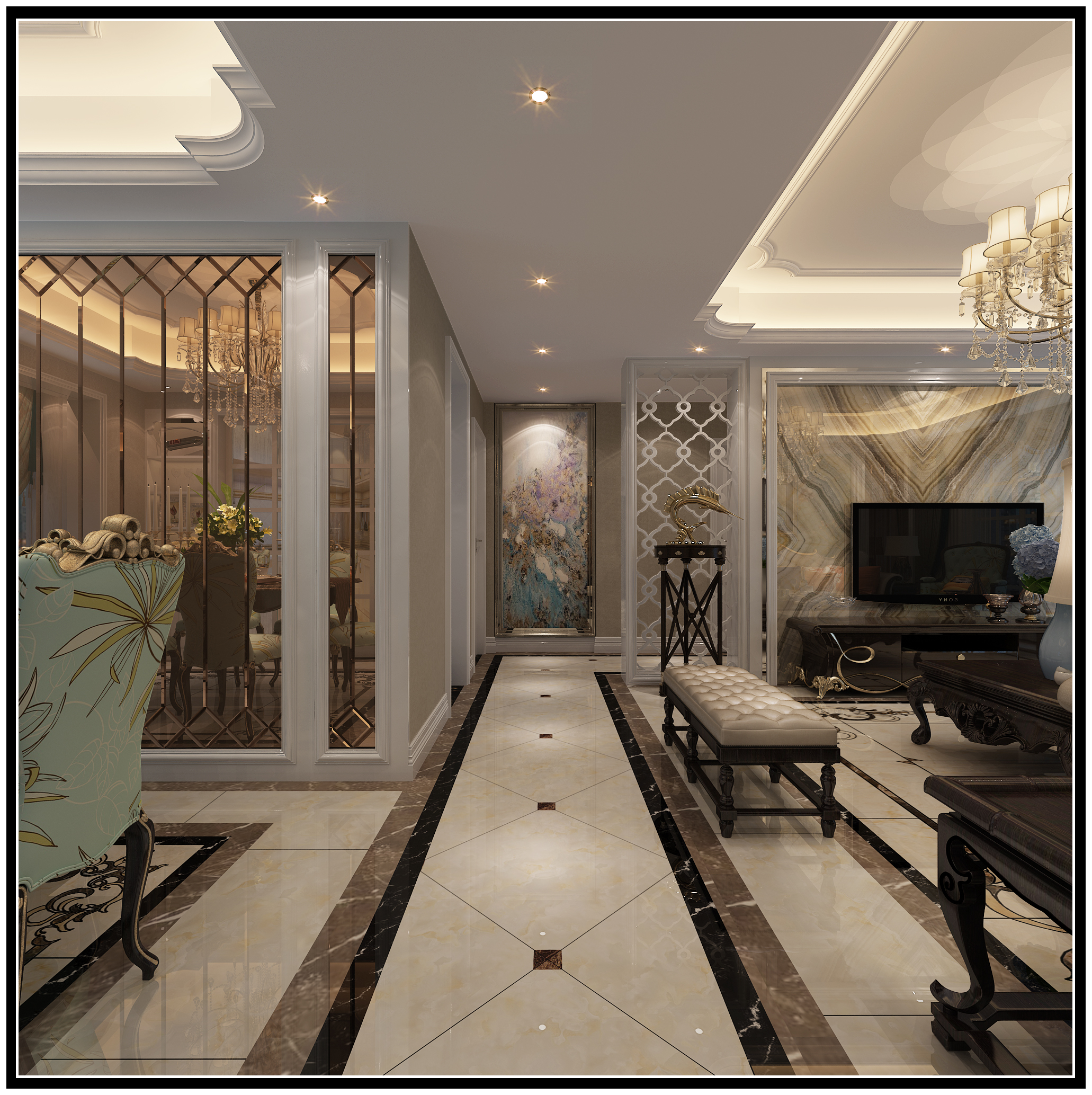 打造高颜值大理石围墙效果图大全集