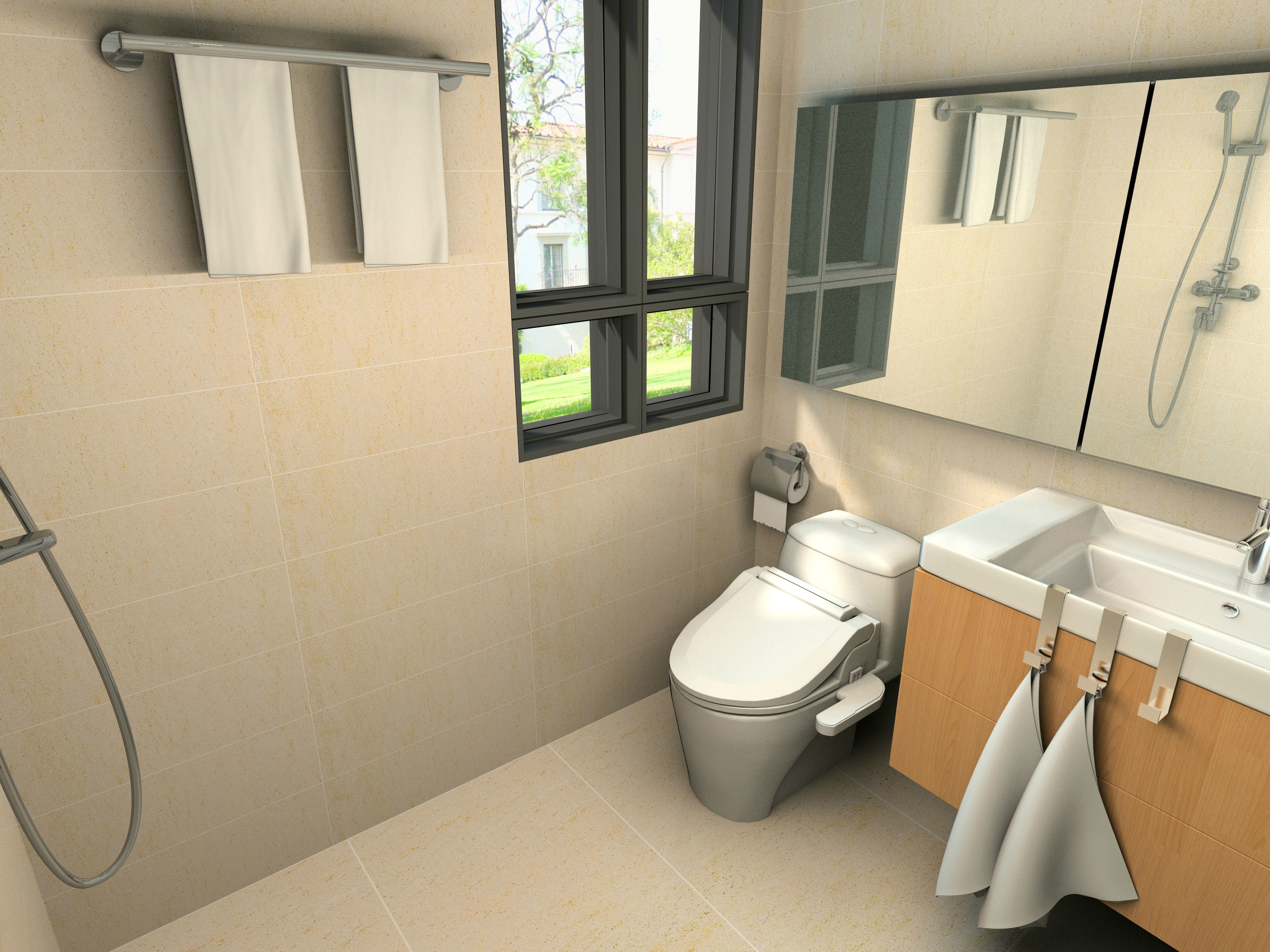 回字型下水卫生间设计效果图及空间优化方案