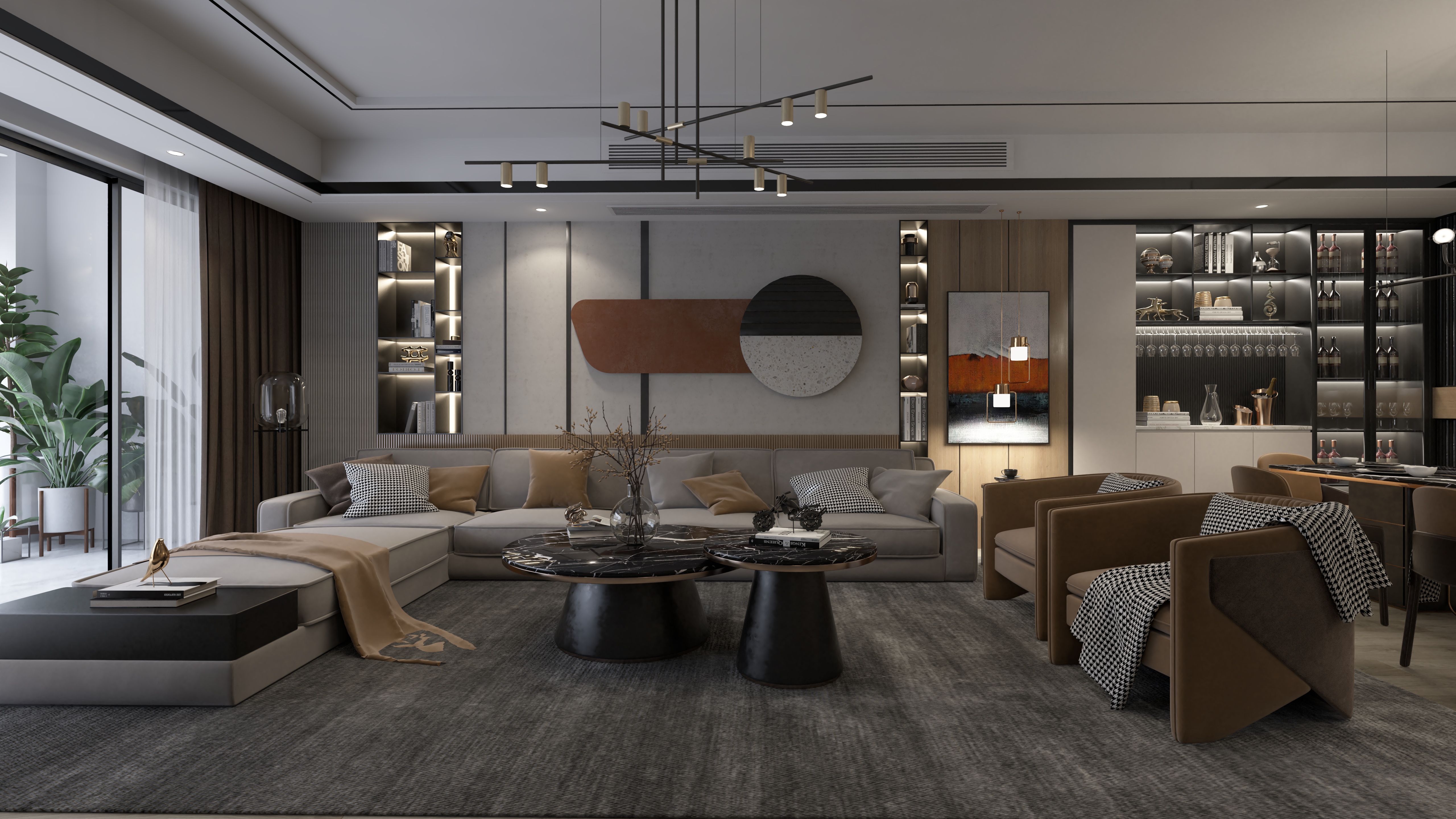 烟灰棕色效果图设计灵感，打造高级家居氛围