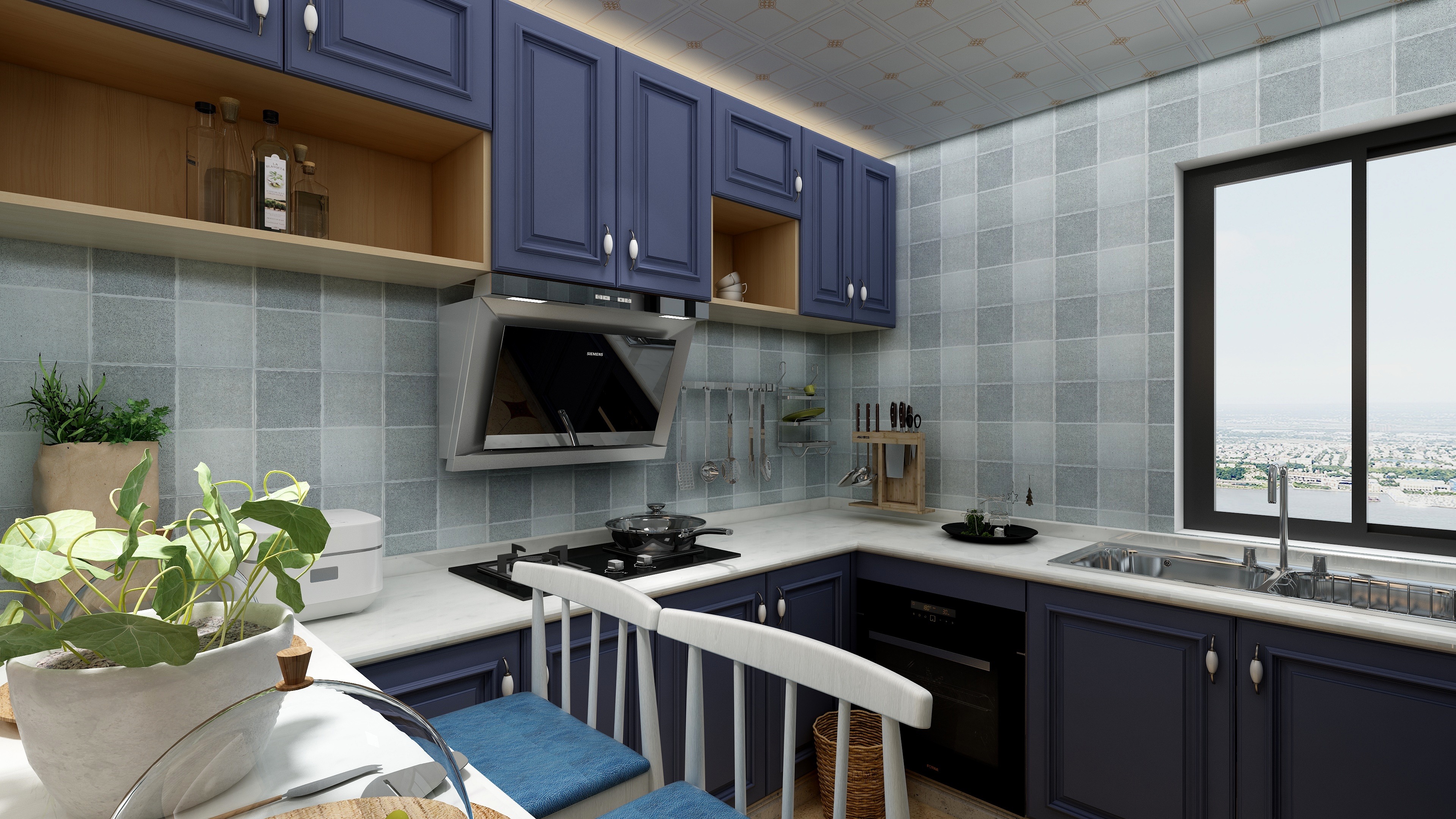 防水装修板材蓝色效果图设计解析