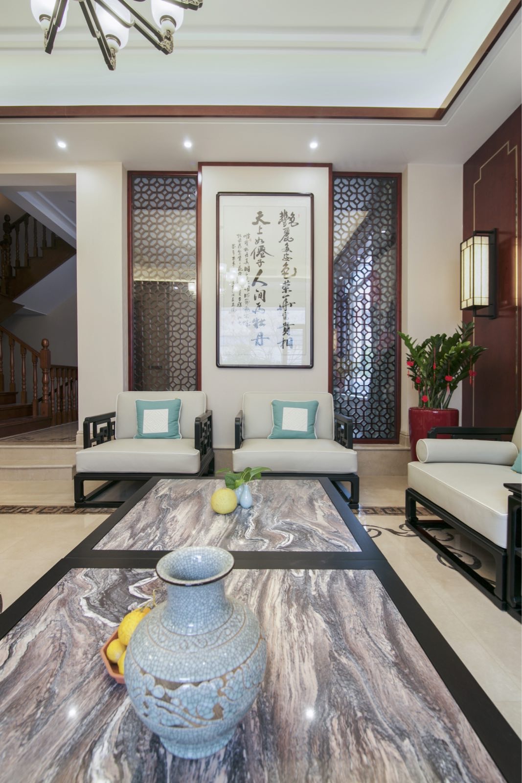 5间中式二层白墙灰瓦别墅设计灵感