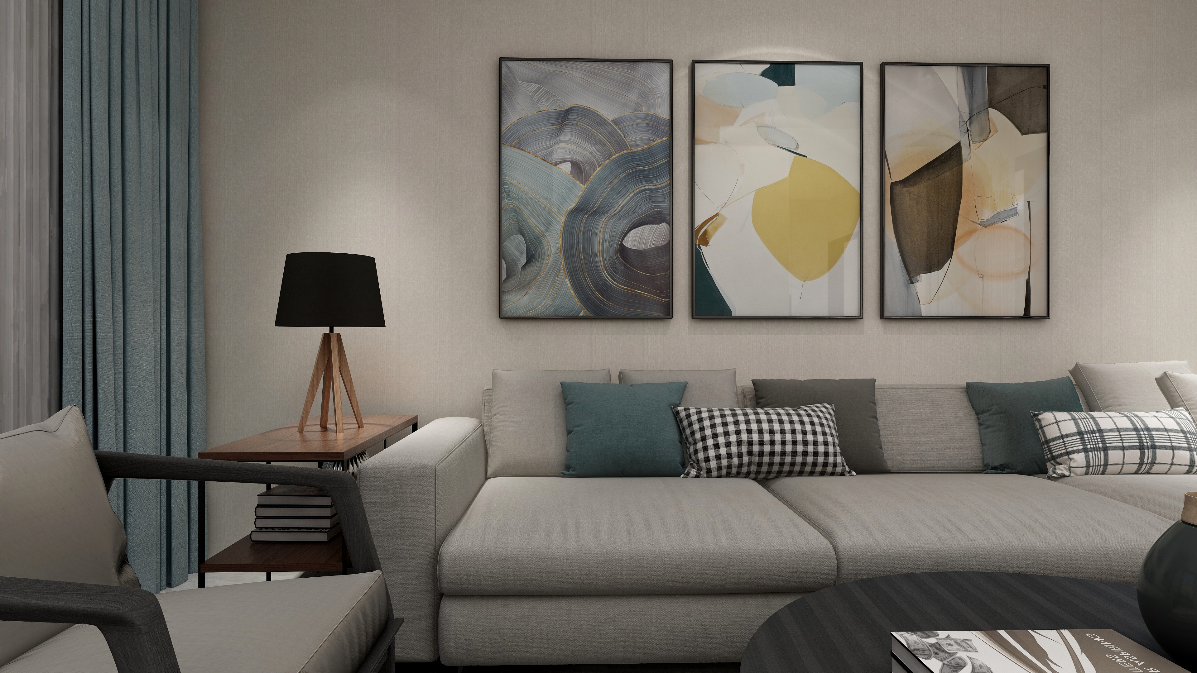 客厅背景墙抽象画设计灵感与选择技巧