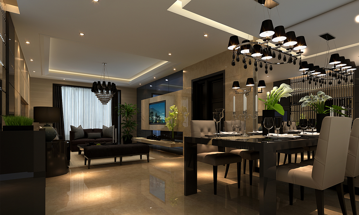 打造高级黑家装：黑色配色效果图解析