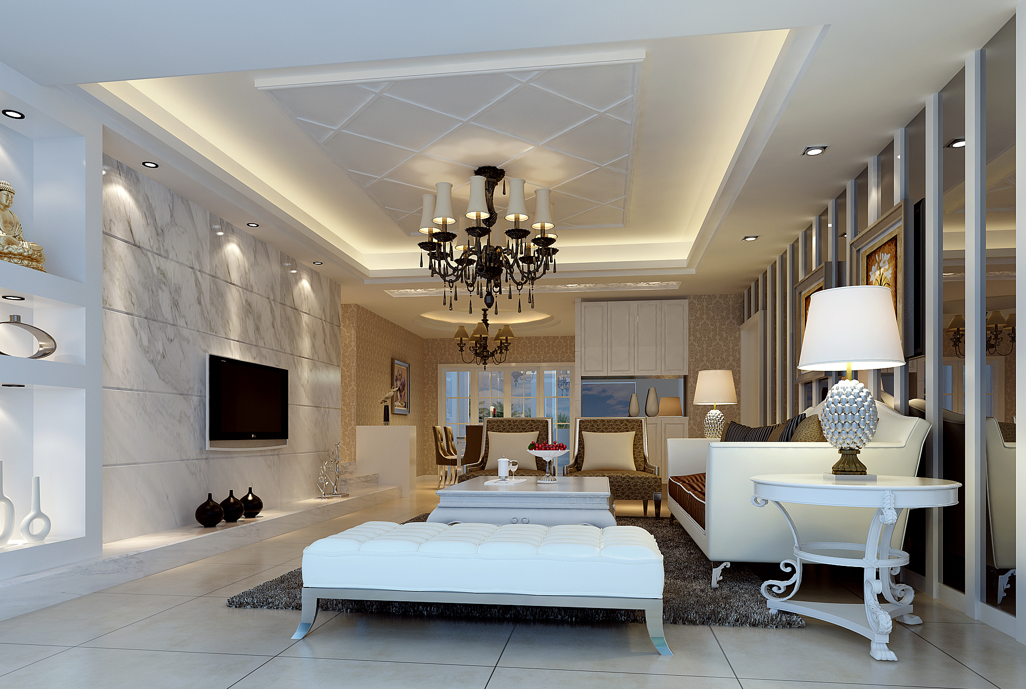 精选石膏板造型吊顶设计效果，打造别致空间