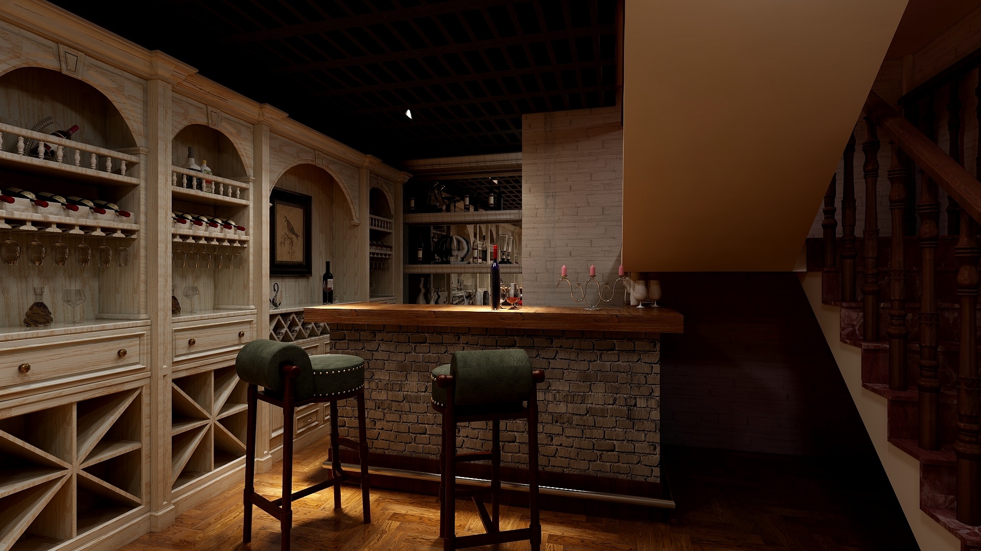 红酒馆装修效果图精选设计方案，让每一处细节都充满艺术感