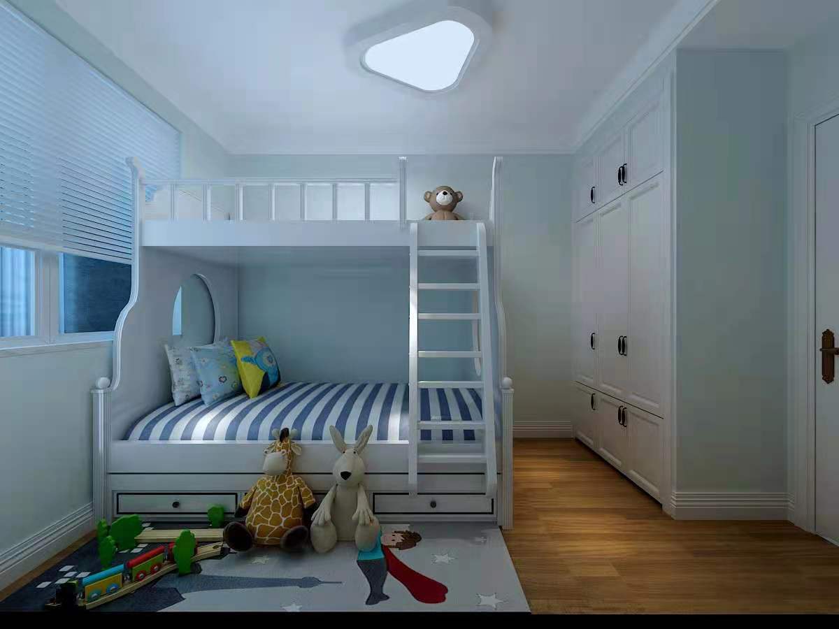 儿童房装修设计效果图：上下铺空间巧布局
