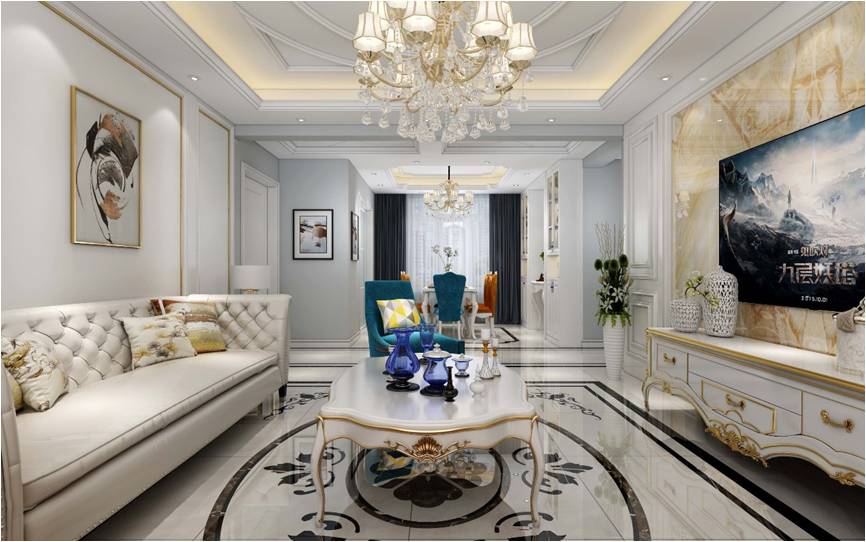 意式轻奢风格客厅装修效果赏析