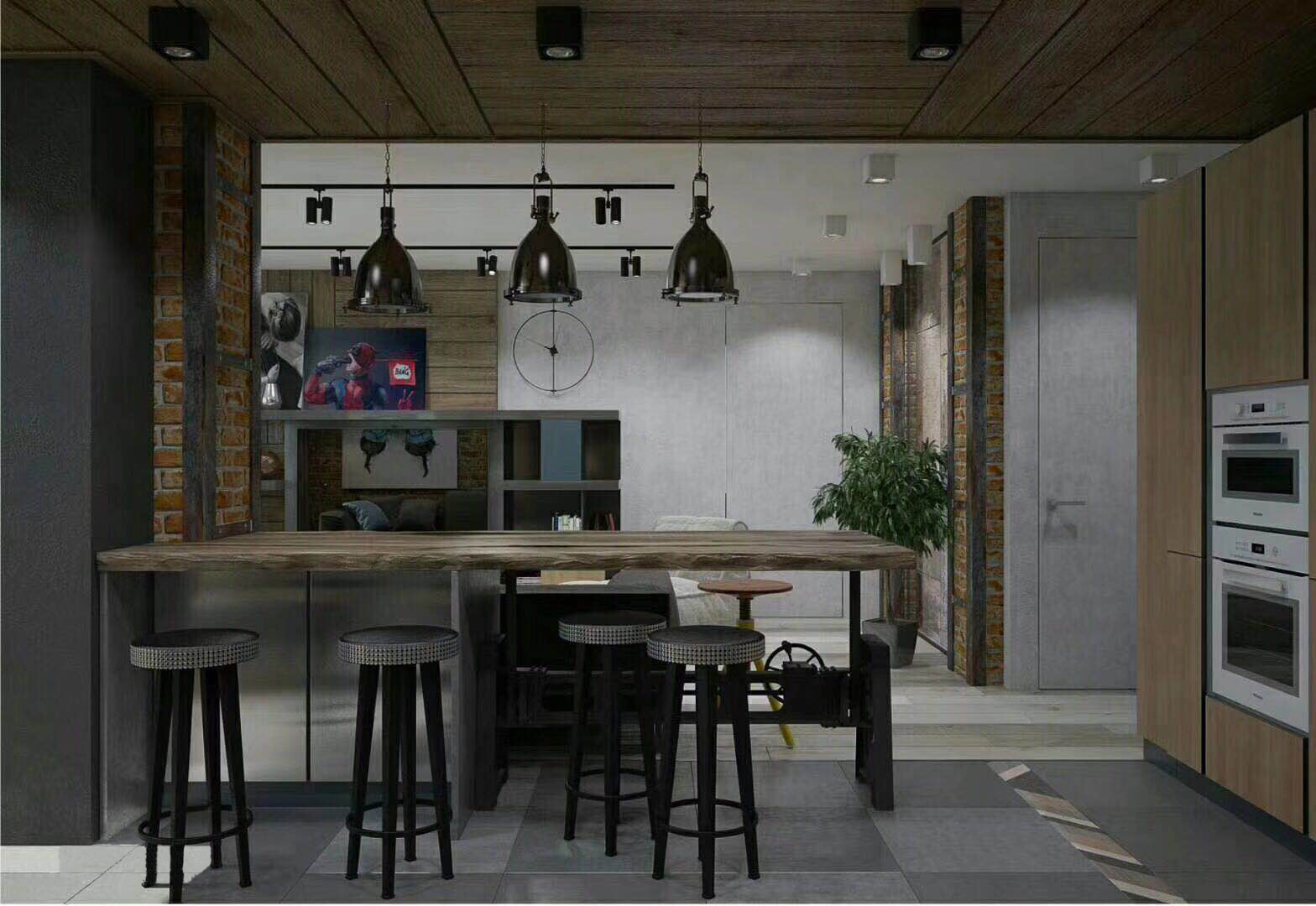 墙面撒水泥浆效果图展示及工艺解析