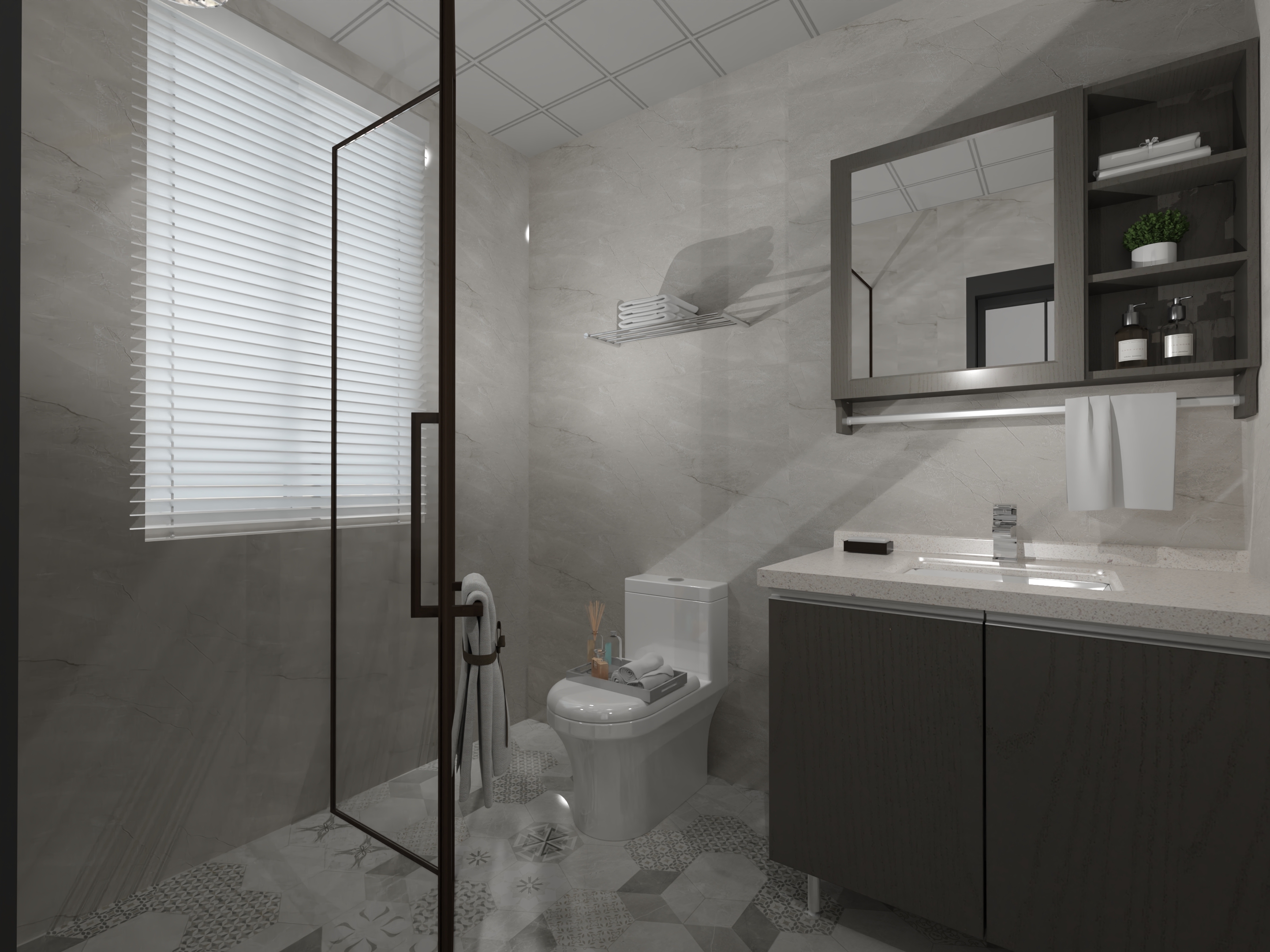 一卫改二卫生间设计效果图与实用改造方案