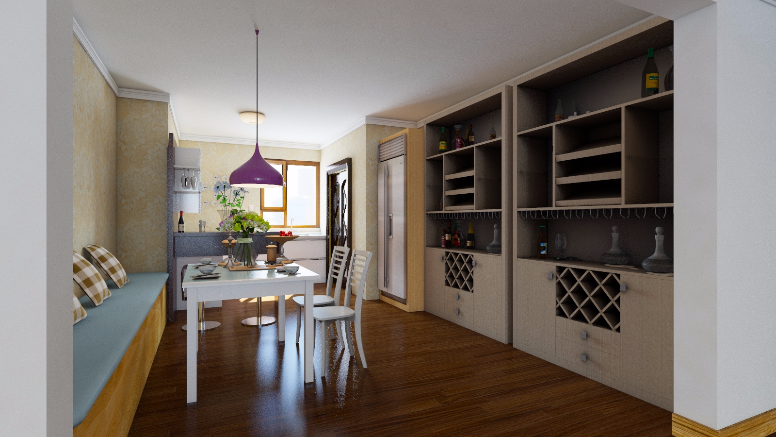 进门酒柜鞋柜一体柜效果图设计指南