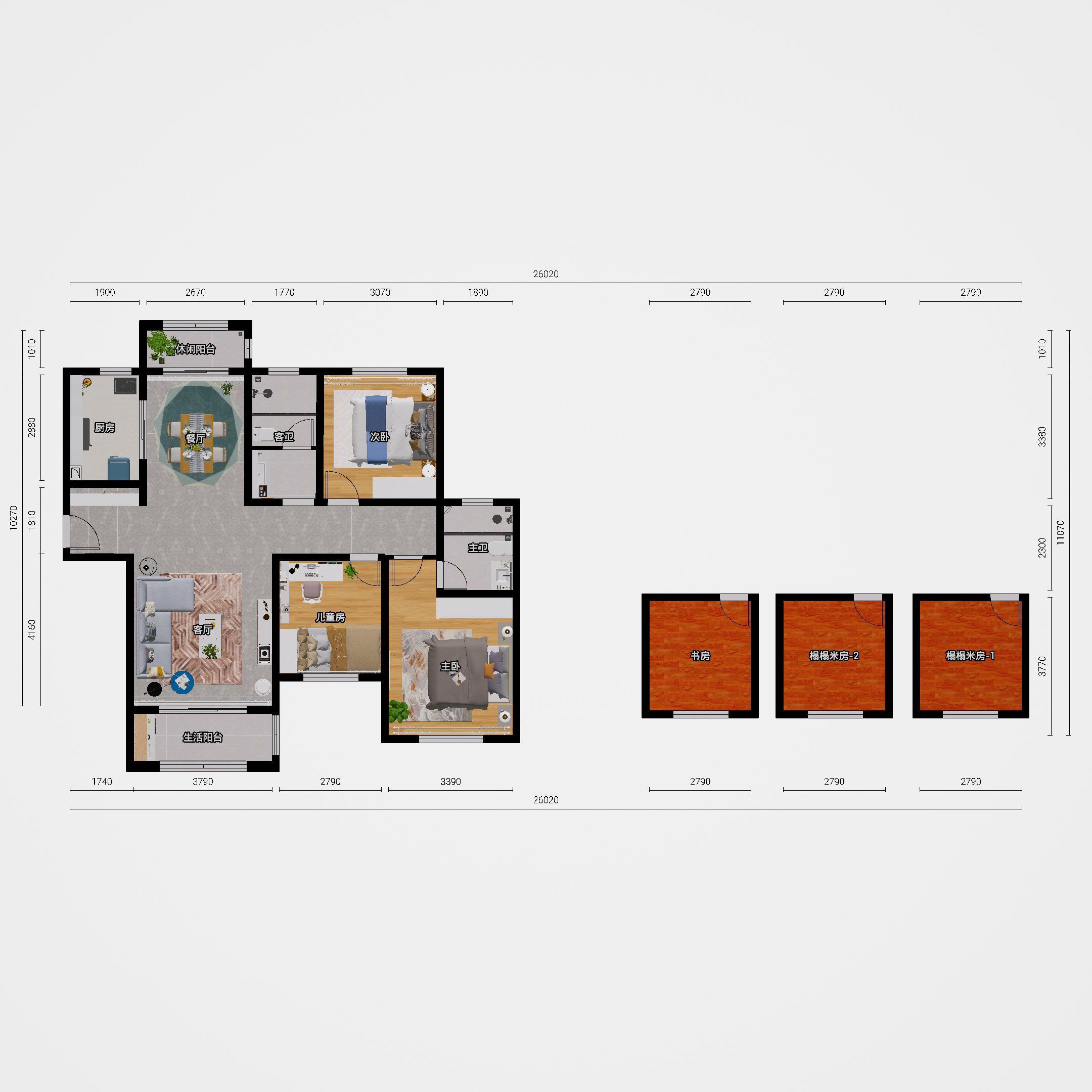二层排房建设图，打造现代实用家居设计