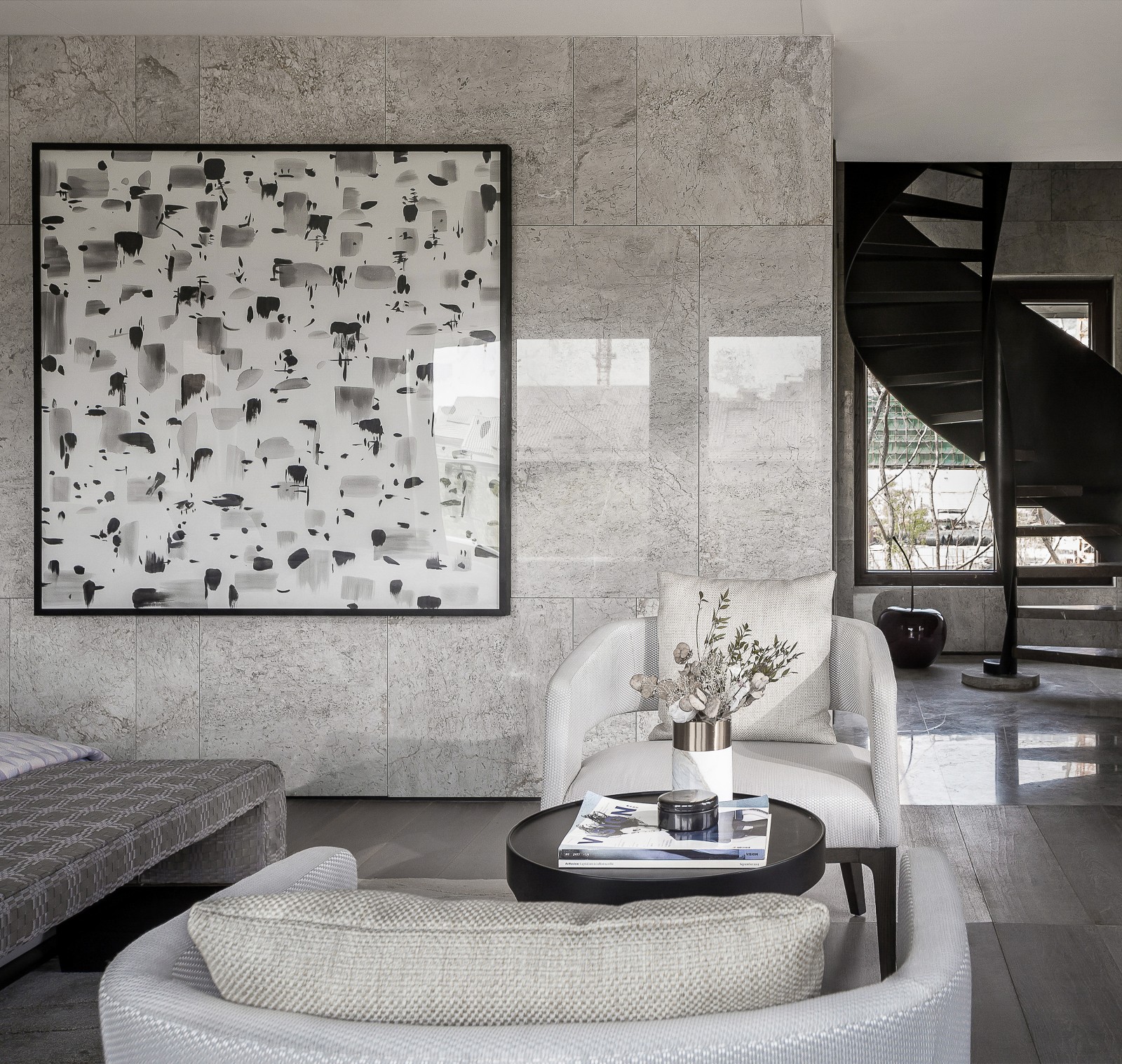 阳台鹅卵石铺设效果图设计灵感，打造自然舒适空间