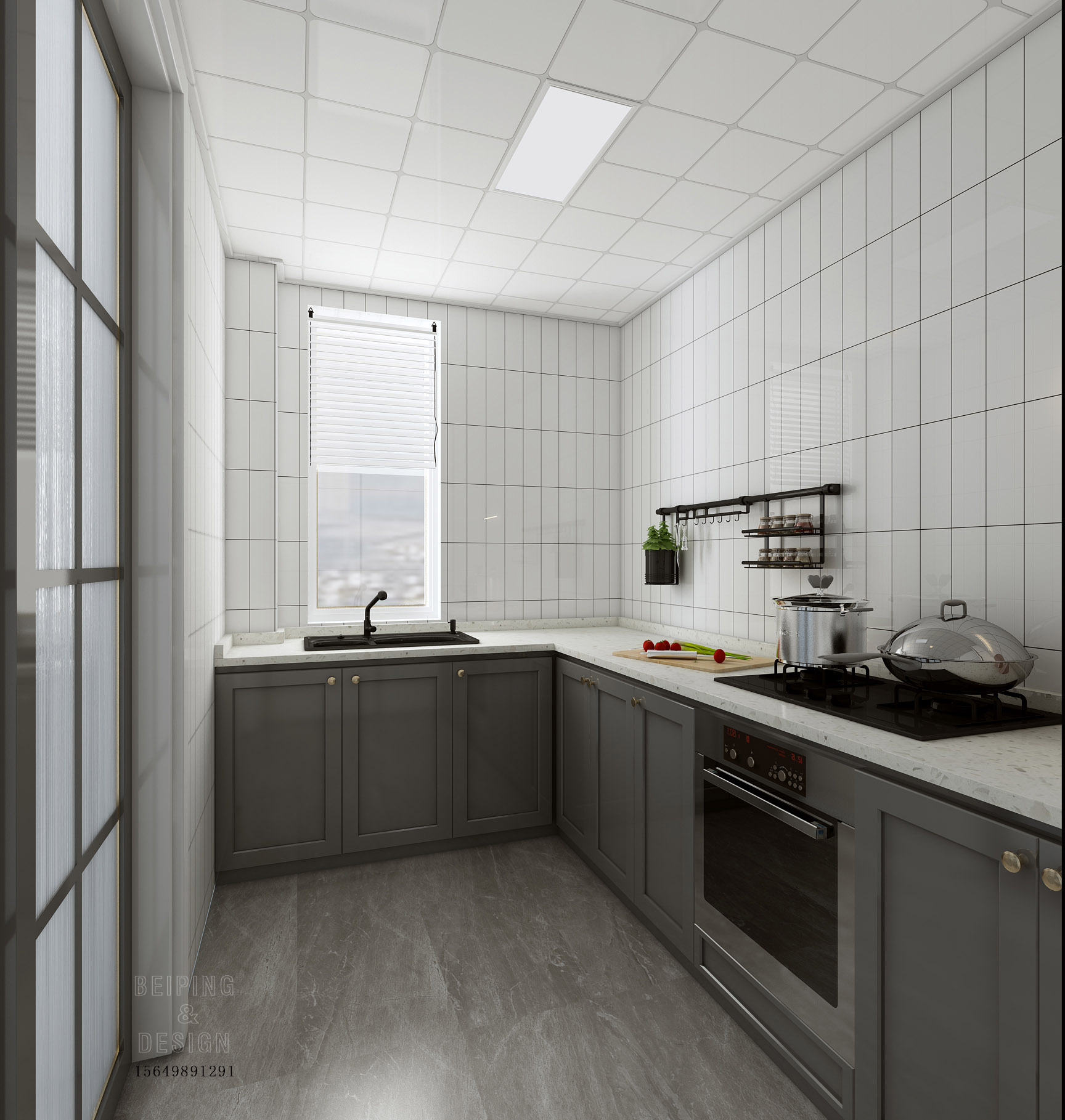 东鹏卡迪灰瓷砖效果图赏析，打造优雅家居空间