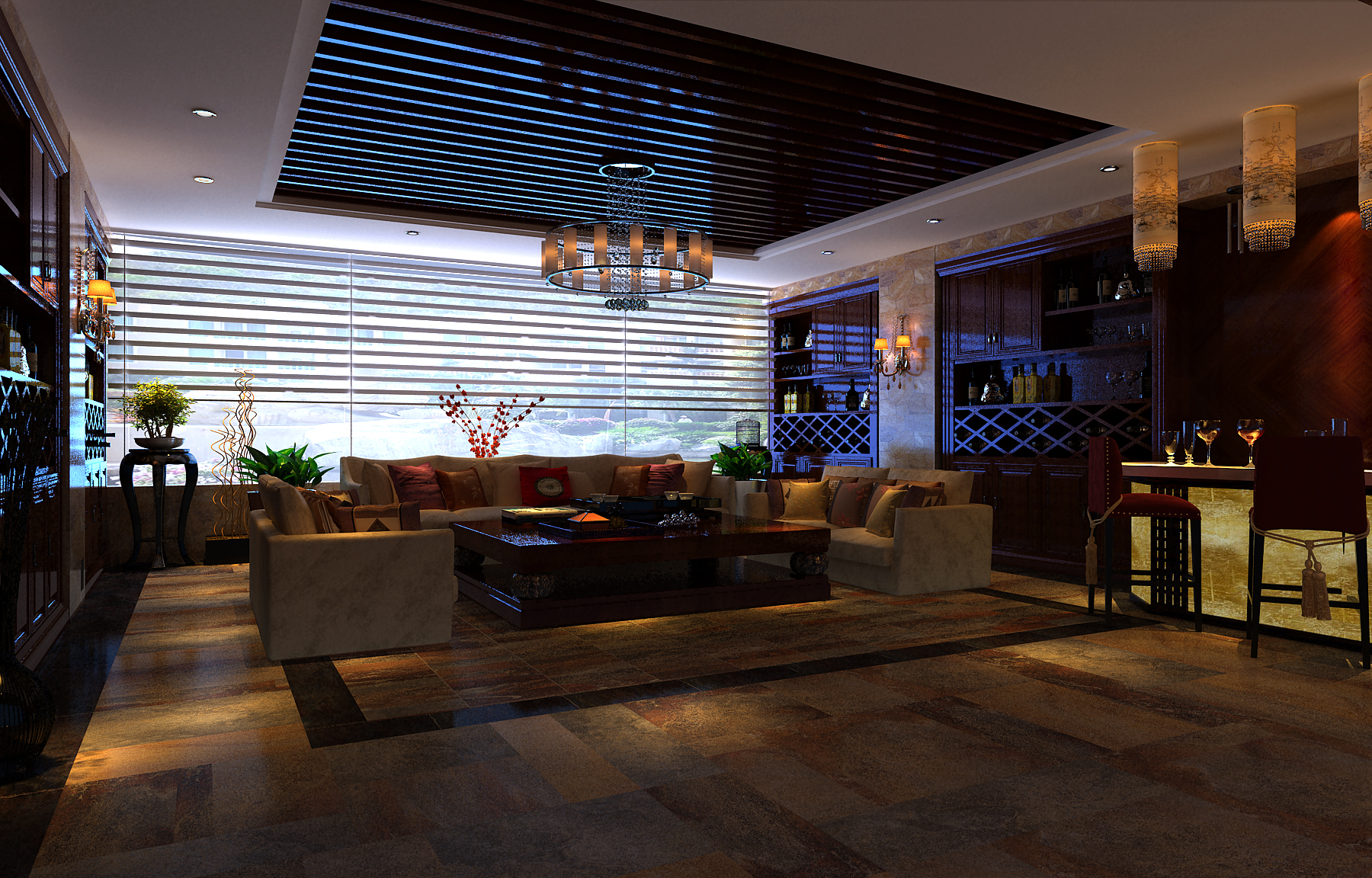 打造高端台球室吧台设计效果图攻略