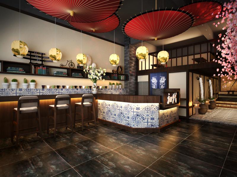 日式烤肉店装修效果图片赏析，打造温馨日式风情