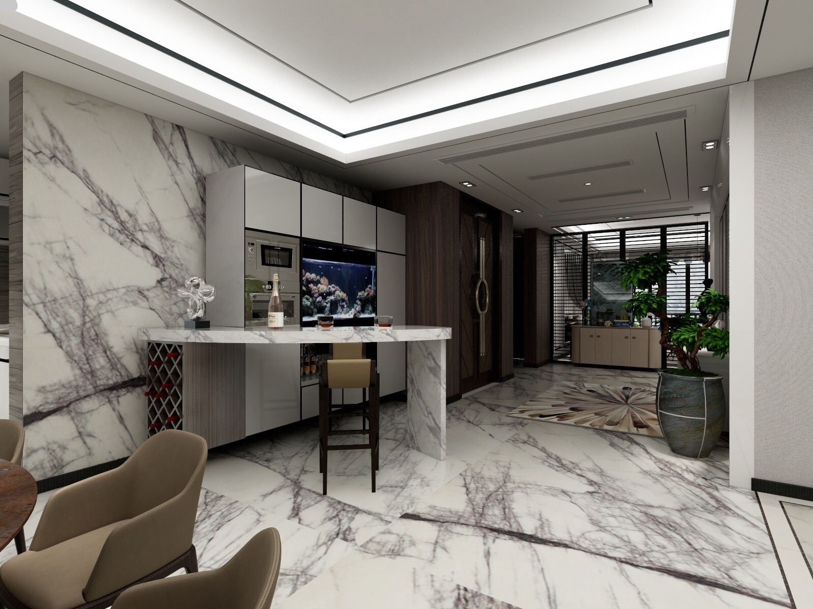 雅士白大理石效果图欣赏及设计灵感